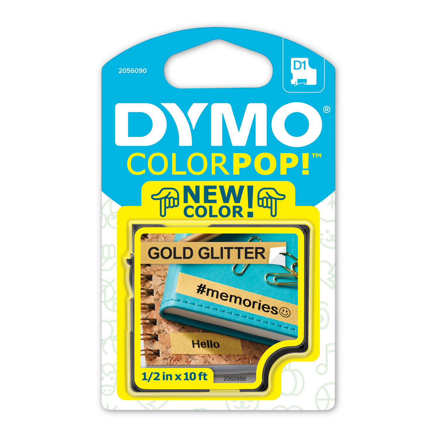  DYMO 2056090 COLORPOP! Label Maker Tape, 0.5 x 10 ft, Black on Gold (DYM2056090) 
