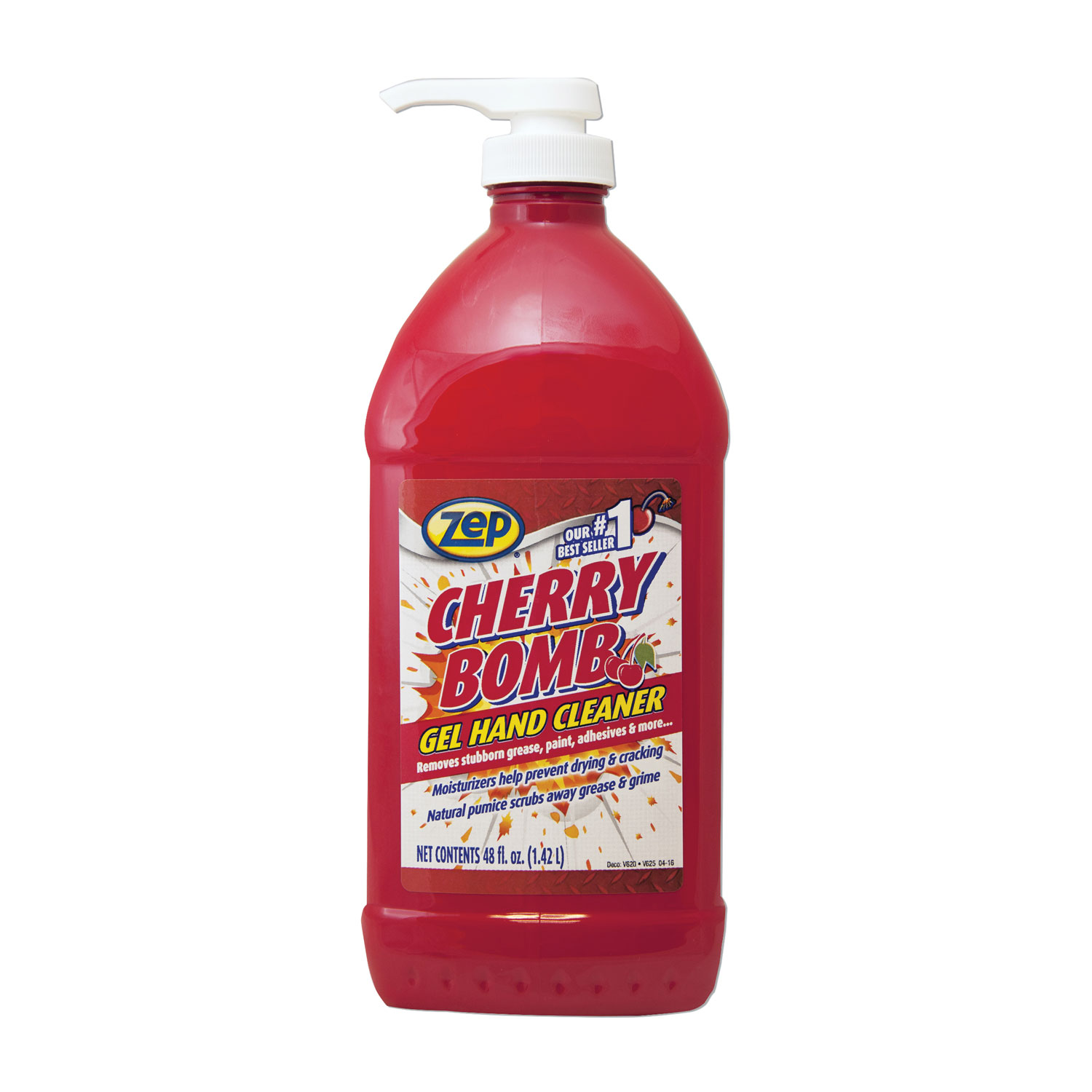  Zep Commercial ZUCBHC484 Cherry Bomb Gel Hand Cleaner, Cherry Scent, 48 oz Pump Bottle (ZPEZUCBHC484EA) 