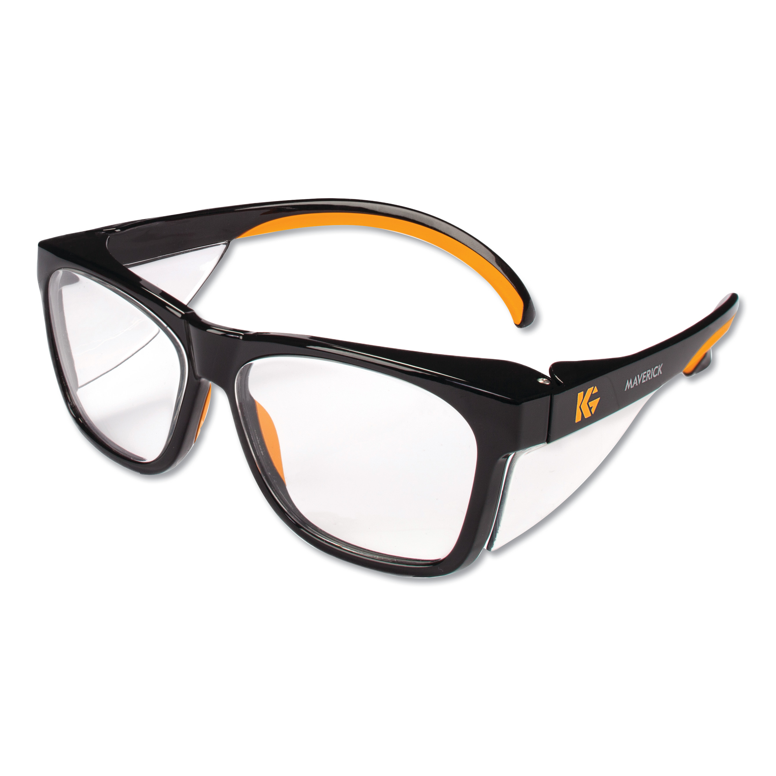  KleenGuard 49312 Maverick Safety Glasses, Black/Orange, Polycarbonate Frame (KCC49312) 