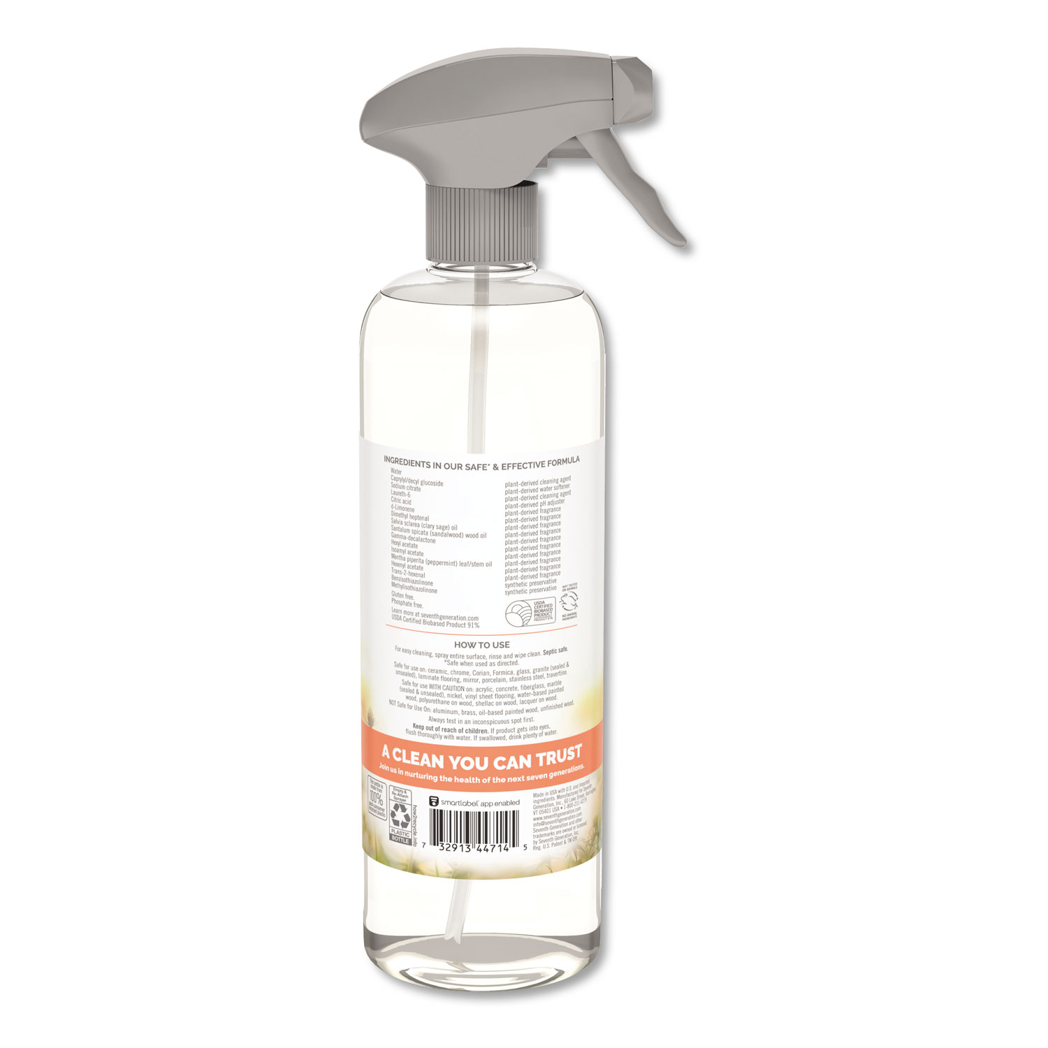Natural All-Purpose Cleaner, Morning Meadow, 23 oz, Trigger Bottle, 8/Carton