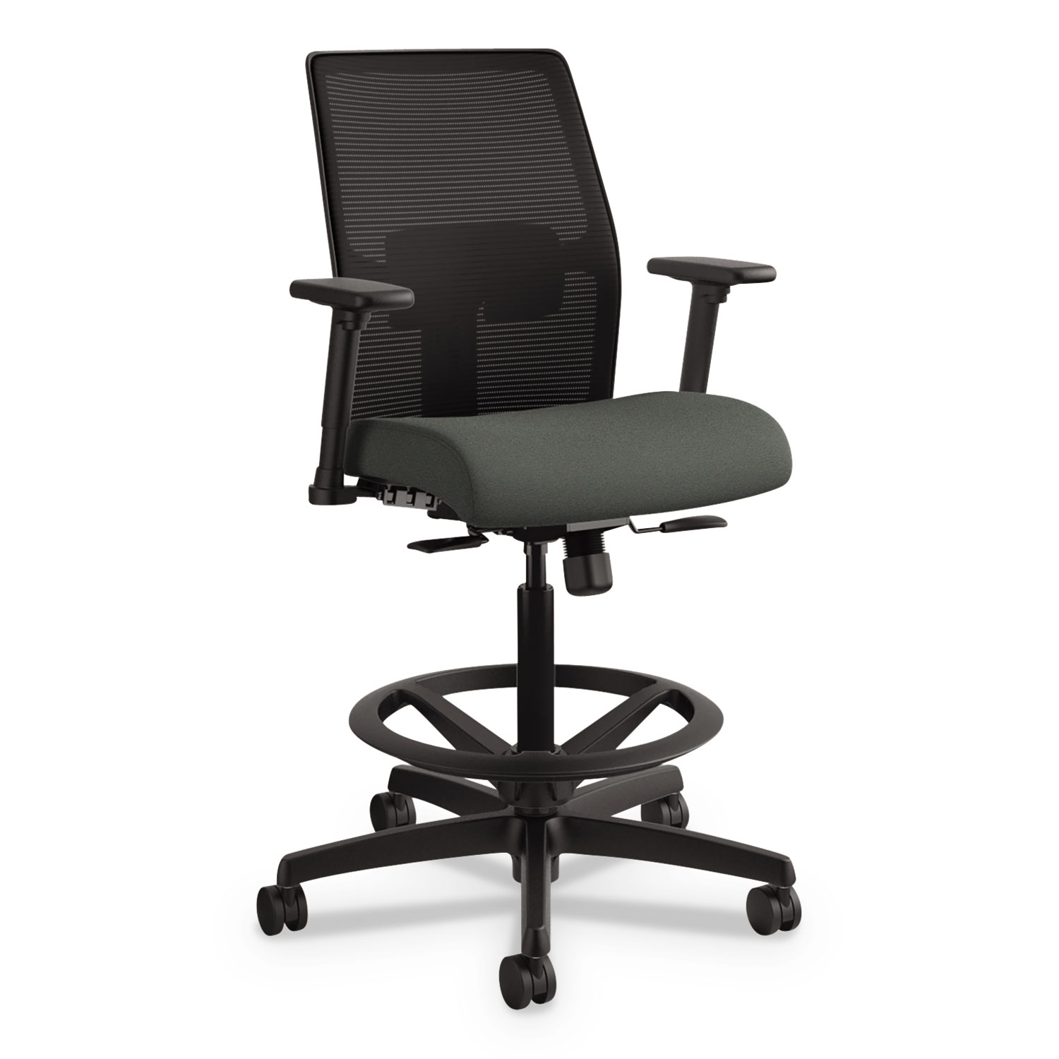  HON I2S1AMLC19T Ignition 2.0 Ilira-Stretch Mesh Back Task Stool, 32 Seat Height, Up to 300 lbs., Iron Ore Seat/Black Back, Black Base (HONI2S1AMLC19T) 