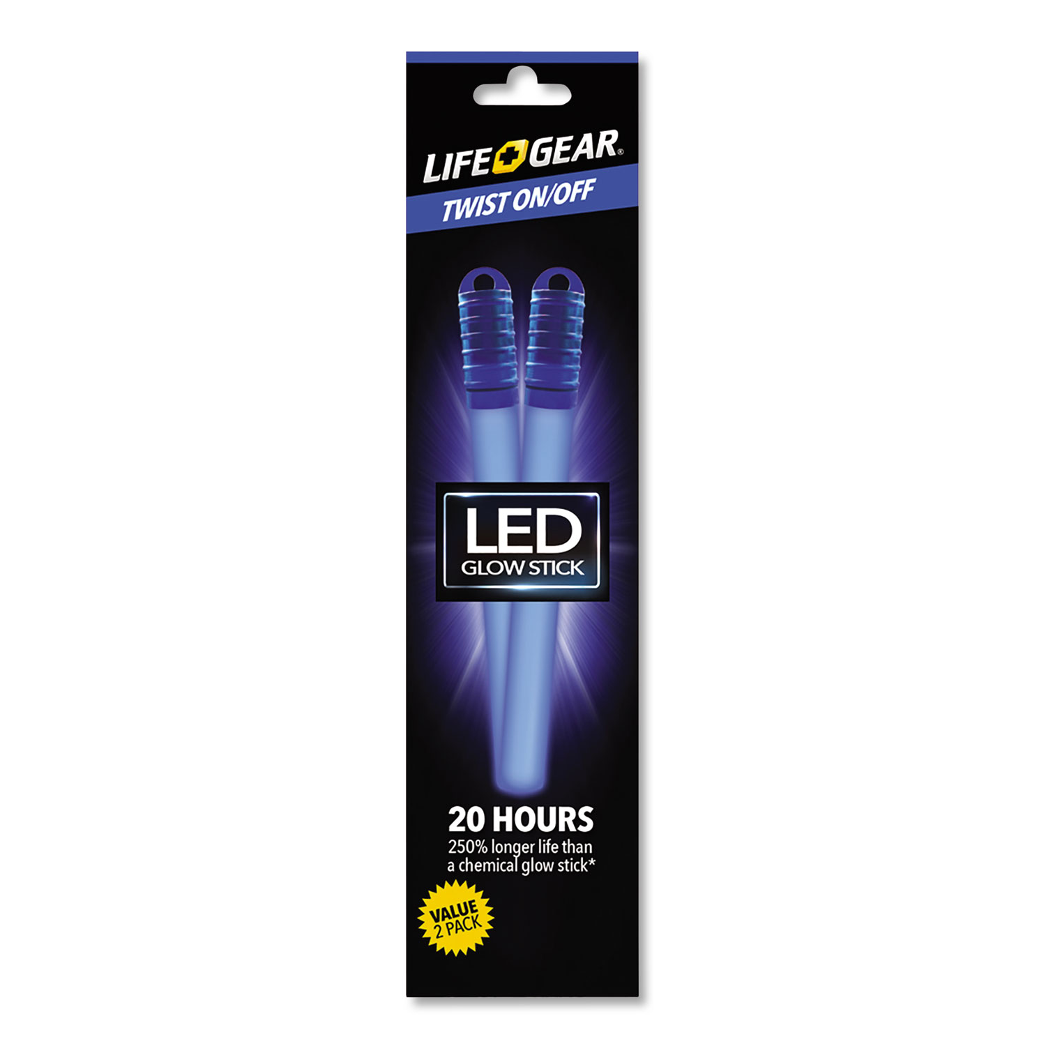 LED Reusable Glow Stick, 3 AG13 Battery, Assorted