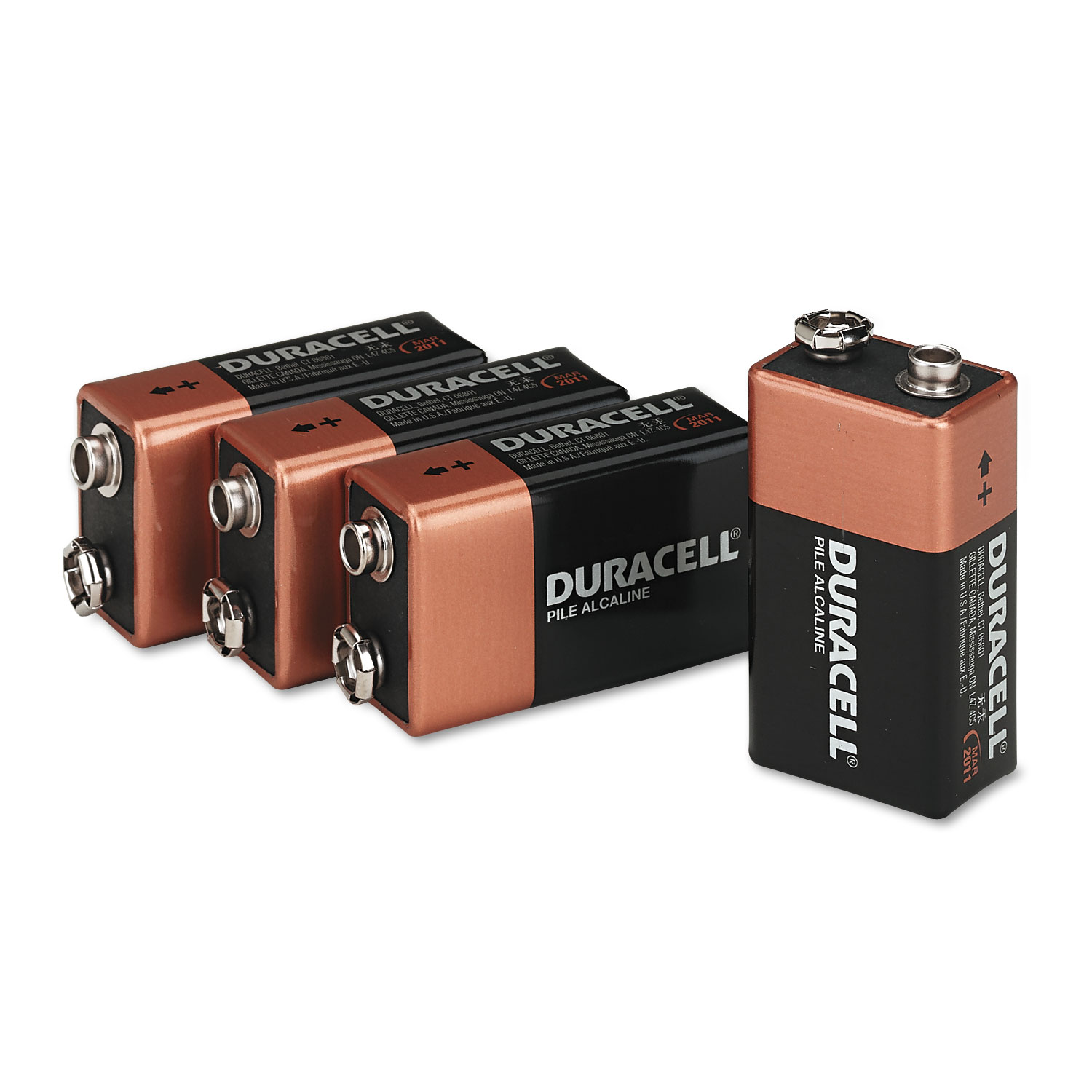CopperTop Alkaline Batteries, 9V, 4/PK