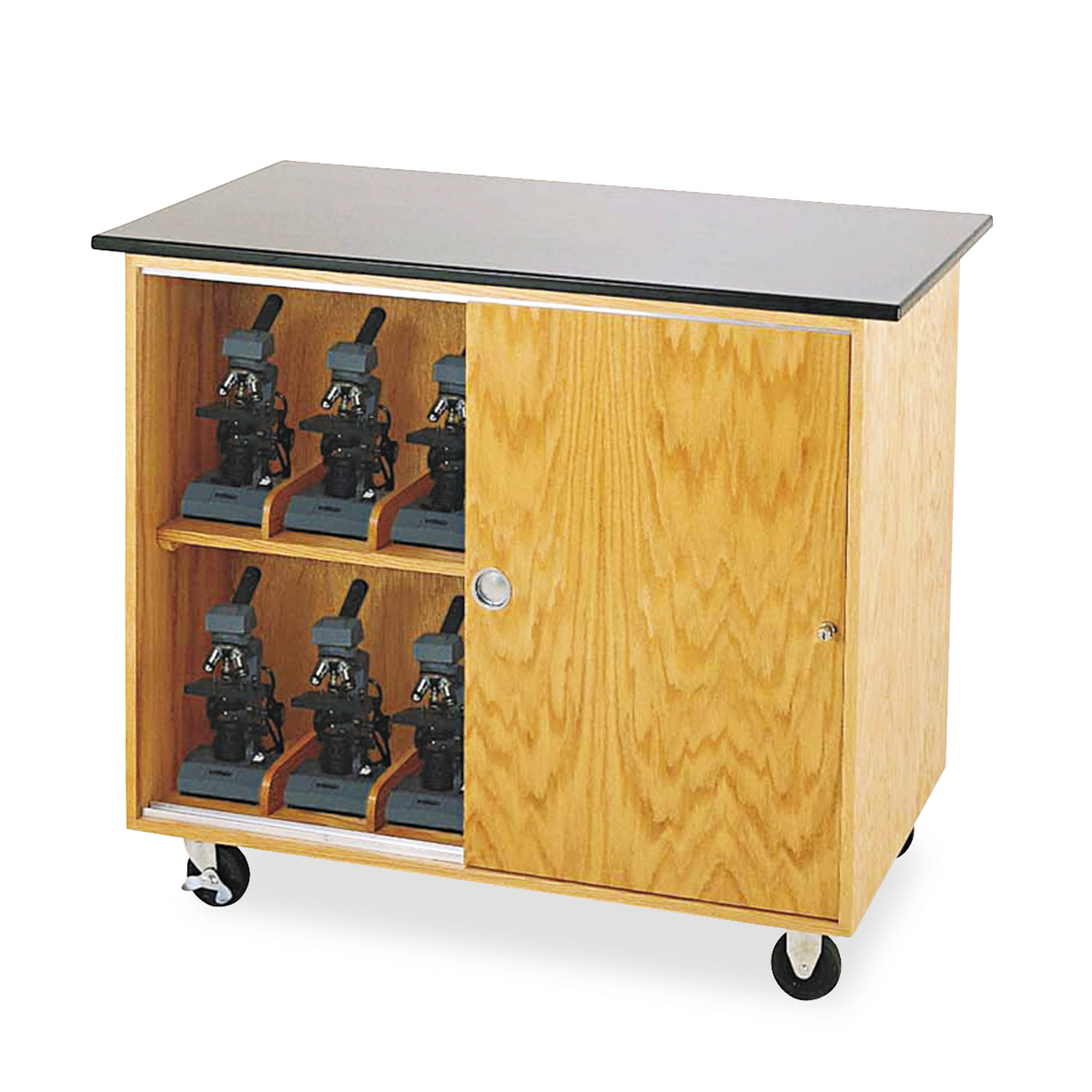  Diversified Woodcrafts 4402K Mobile Storage Cabinet, 36w x 24d x 36h, Black/Oak (DVW4402K) 