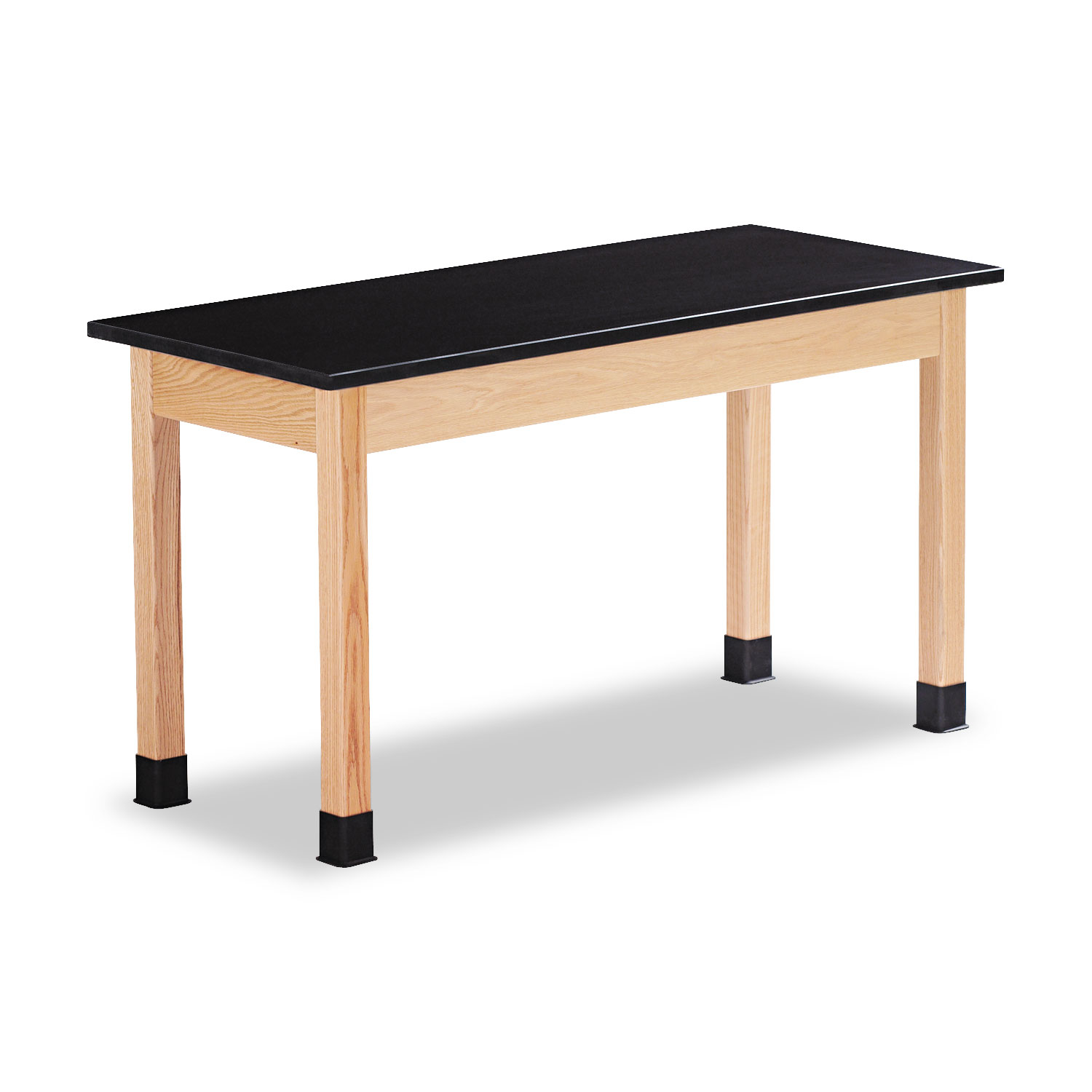 Science Table, Rectangular, 54w x 24d x 30h, Black/Oak