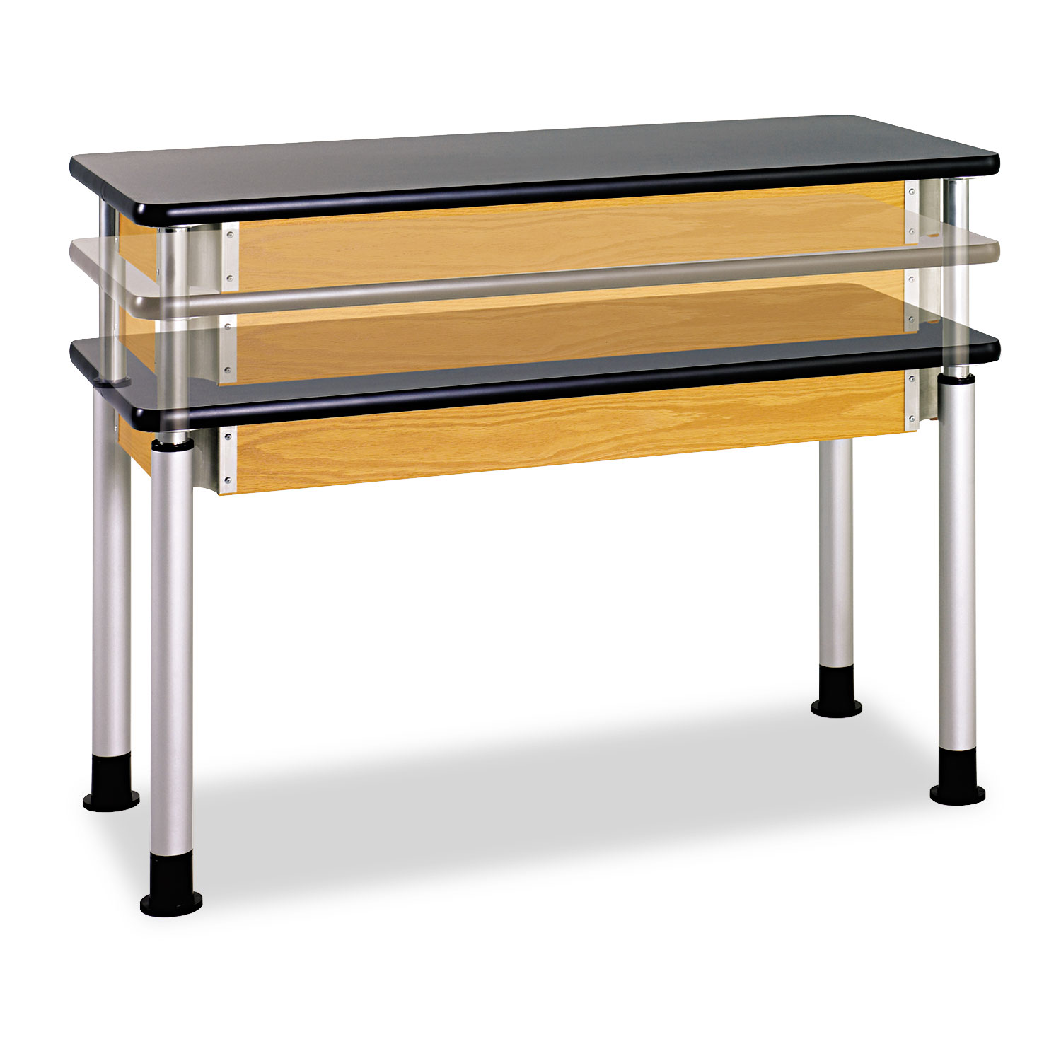 Adjustable-Height Table, Rectangular, 60w x 24d x 42h, Black