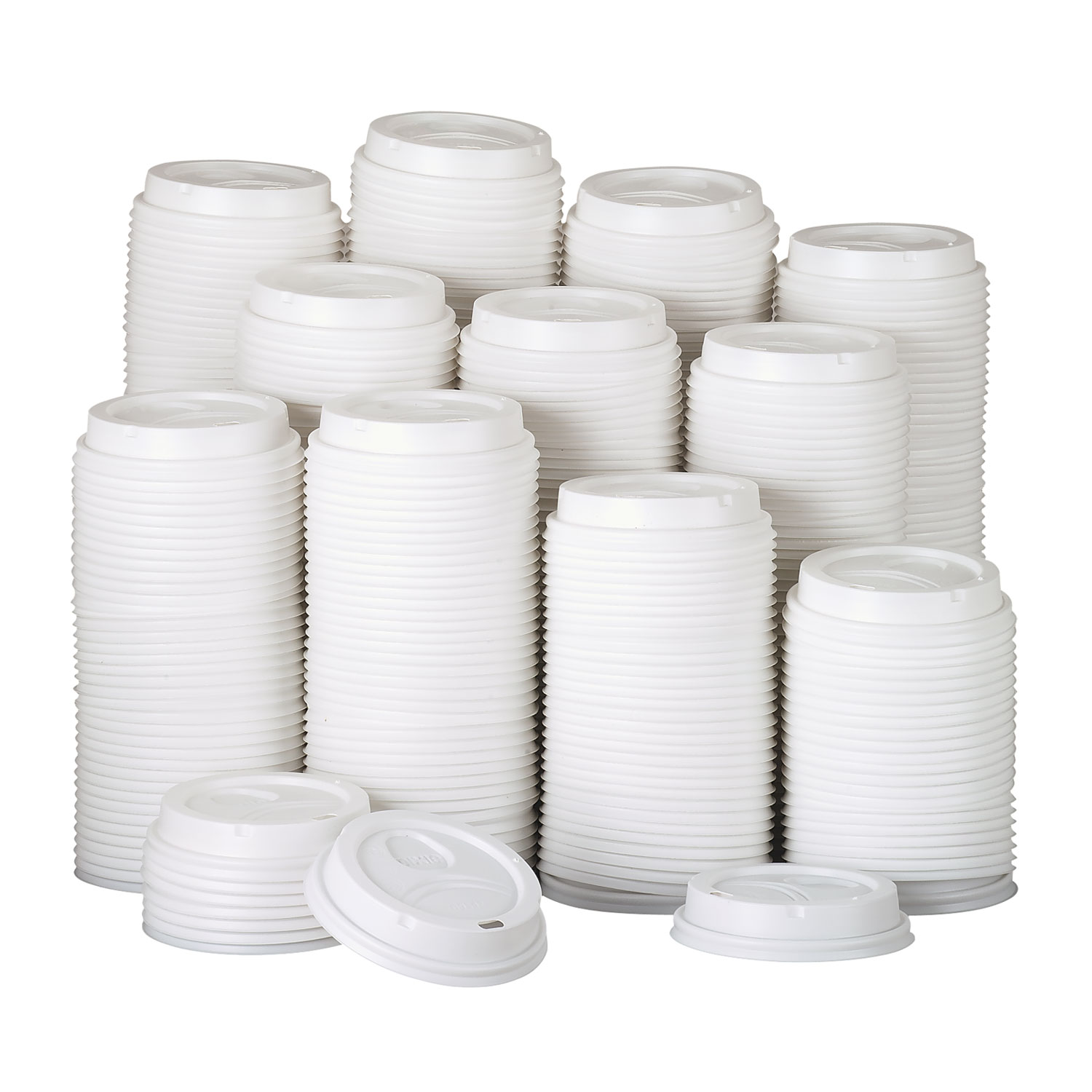 White Dome Lid Fits 10-16oz Perfectouch Cups, 12-20oz Hot Cups, WiseSize, 500/CT