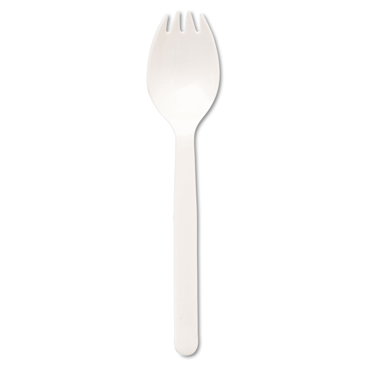 Plastic Tableware, Mediumweight, Fork/Spoon Combo, White, 1000/Carton