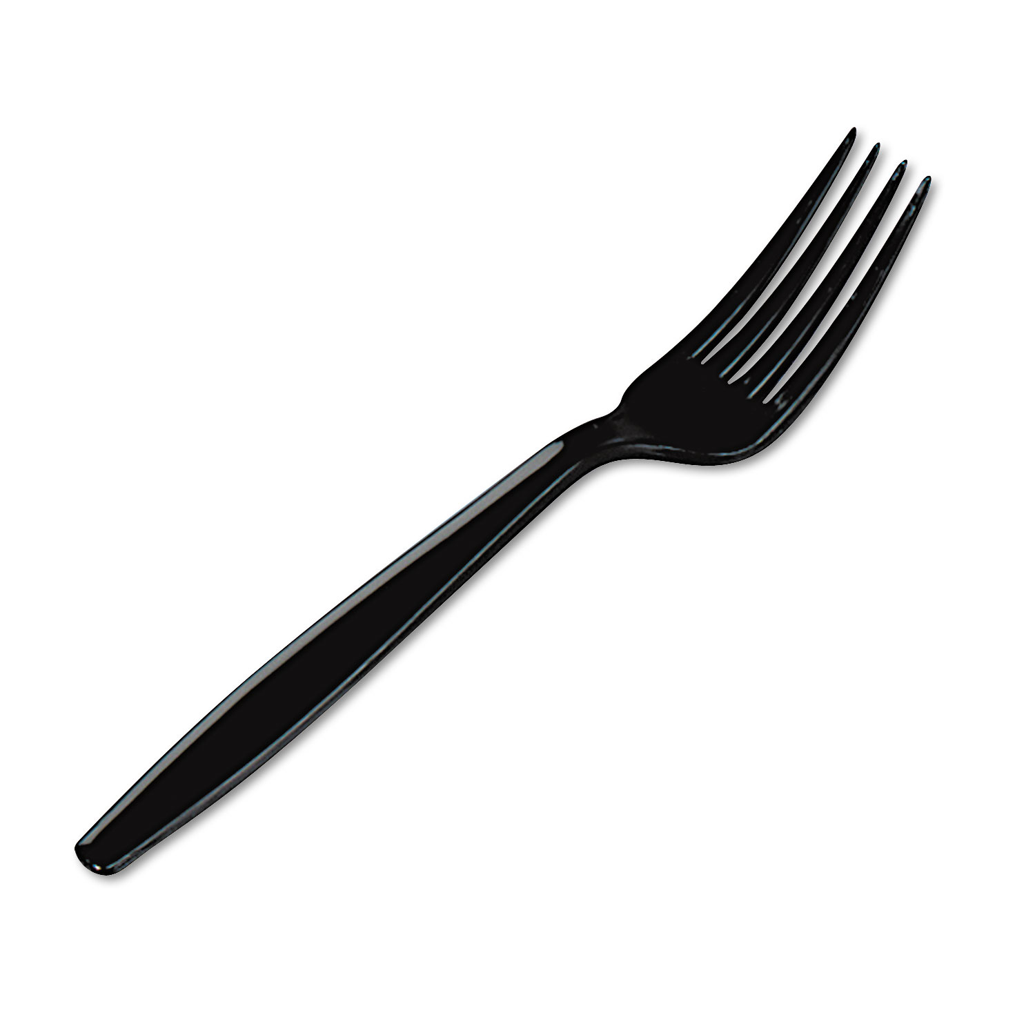 Plastic Cutlery, Heavyweight Forks, Black, 1000/Carton