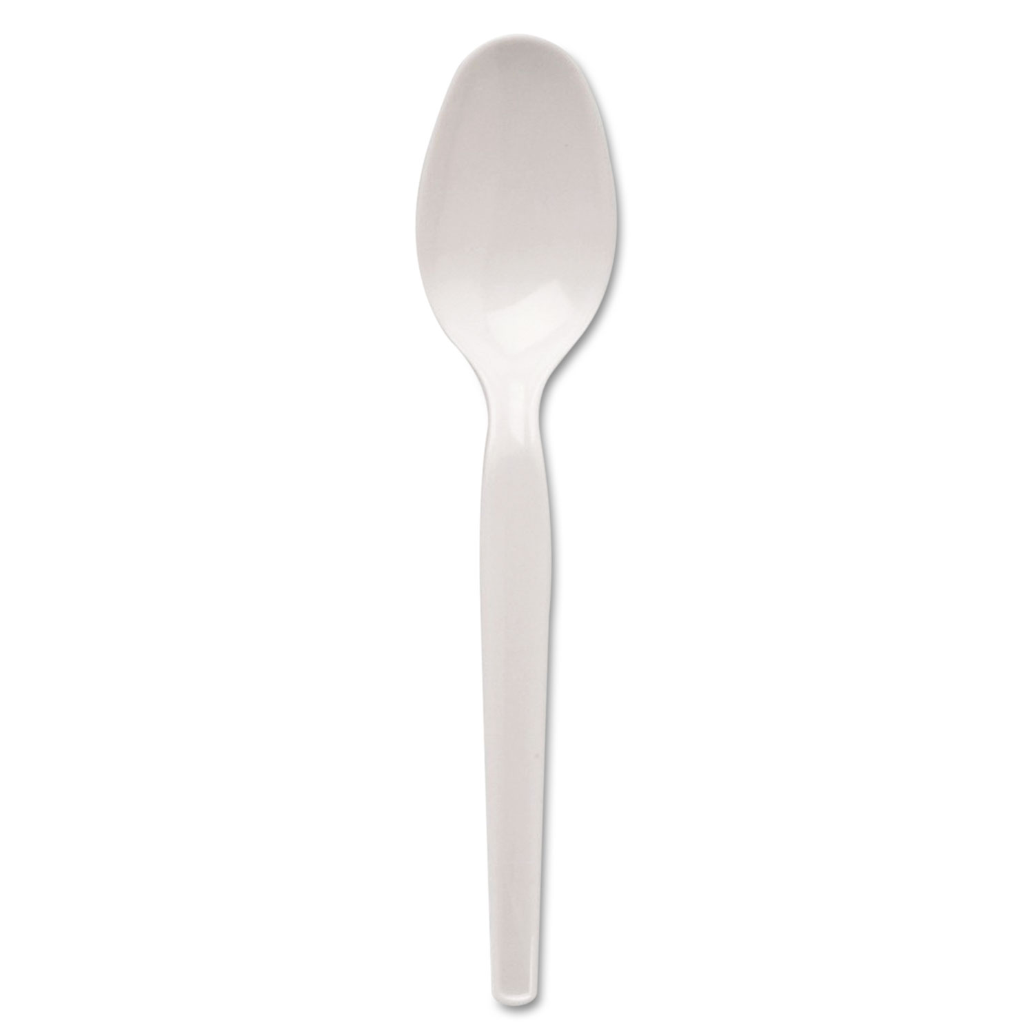 Plastic Cutlery, Heavy Mediumweight Teaspoons, White, 1,000/Carton