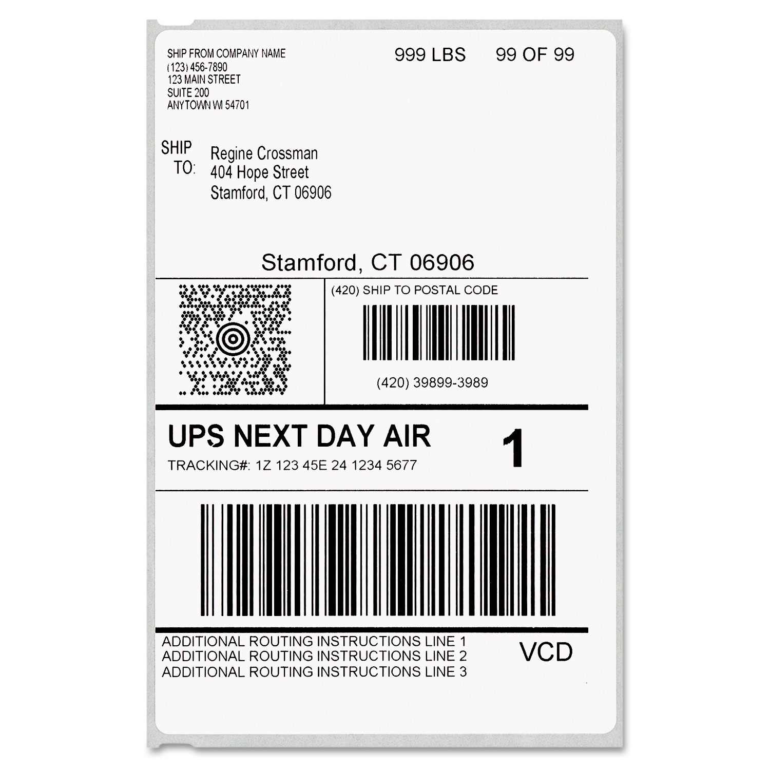 LabelWriter Shipping Labels, 4" x 6", White, 220 Labels/Roll
