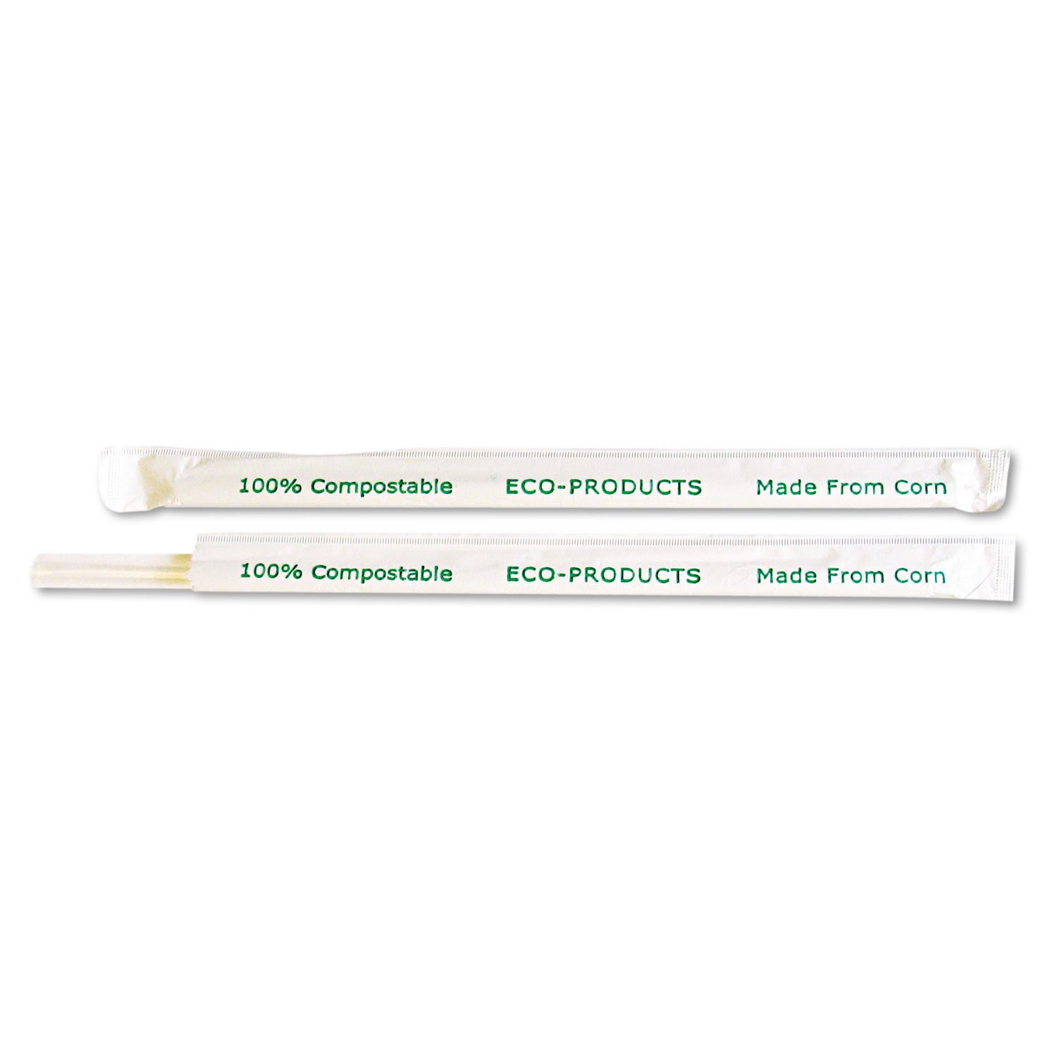  Eco-Products EP-ST770 7.75 Clear Wrapped Straw - Case, 400/PK, 24 PK/CT (ECOEPST770) 