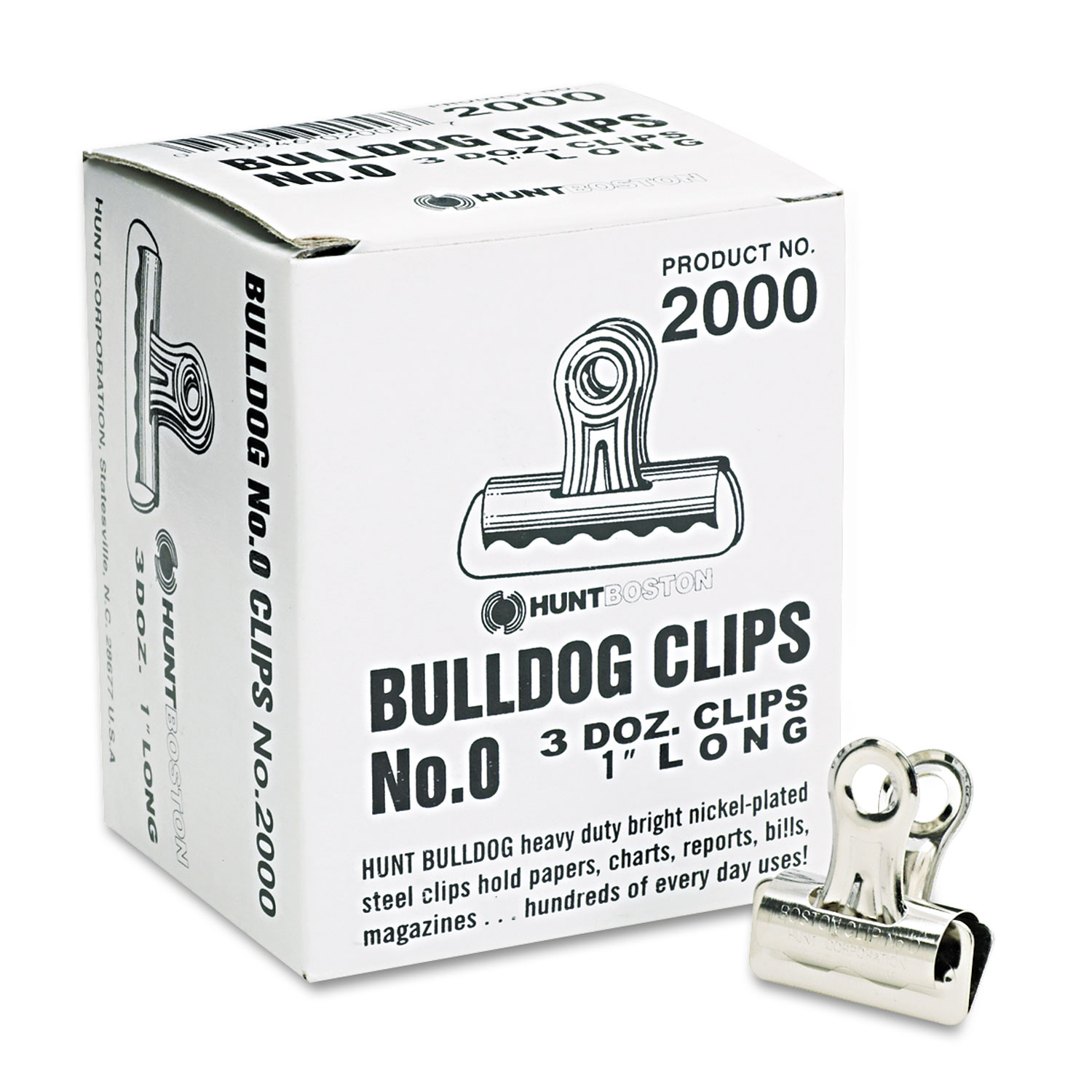  X-ACTO 2000LMR Bulldog Clips, Mini, Nickel-Plated, 36/Box (EPI2000LMR) 