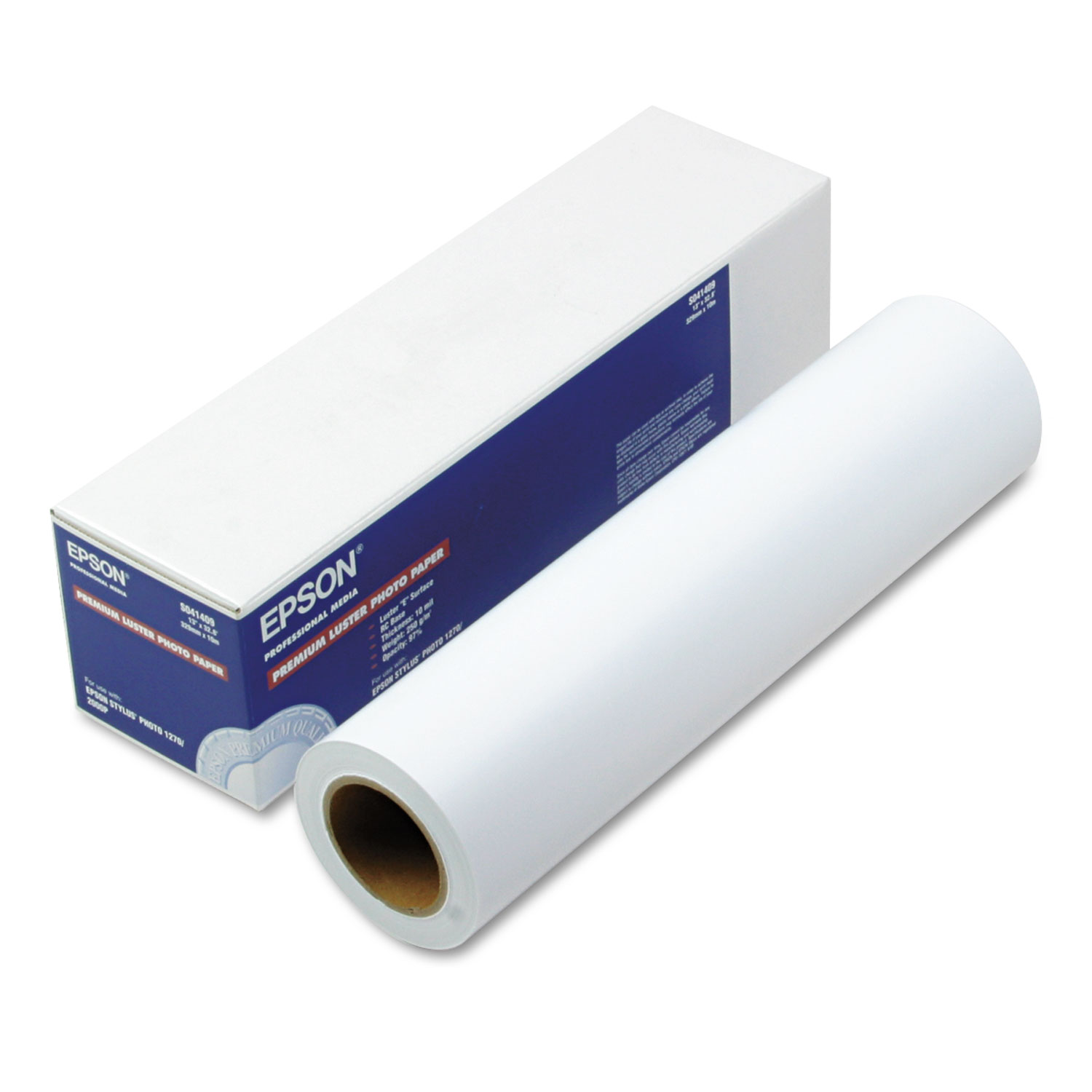  Epson S041409 Premium Luster Photo Paper Roll, 10 mil, 13 x 32.8 ft, Premium Luster White (EPSS041409) 