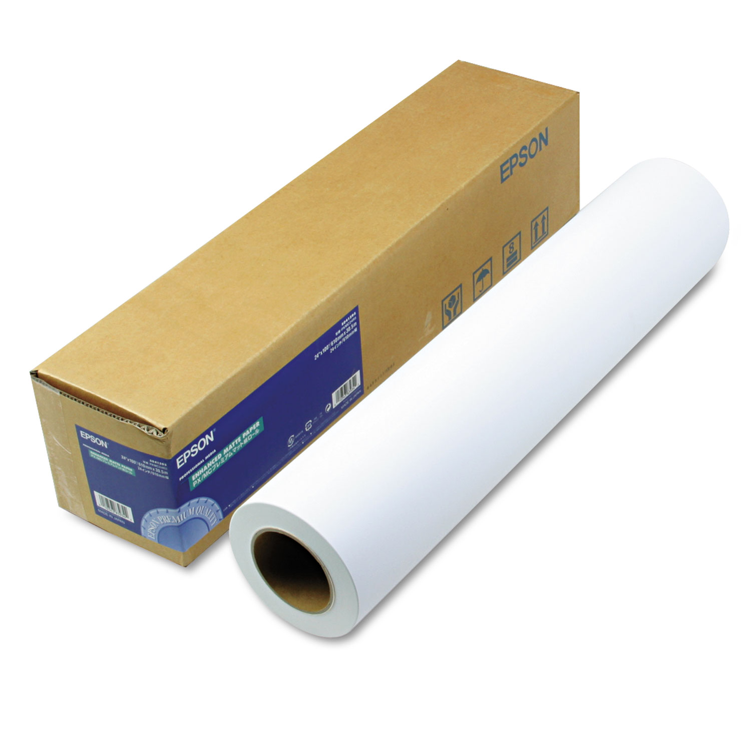  Epson S041595 Enhanced Photo Paper Roll, 24 x 100 ft, Enhanced Matte White (EPSS041595) 