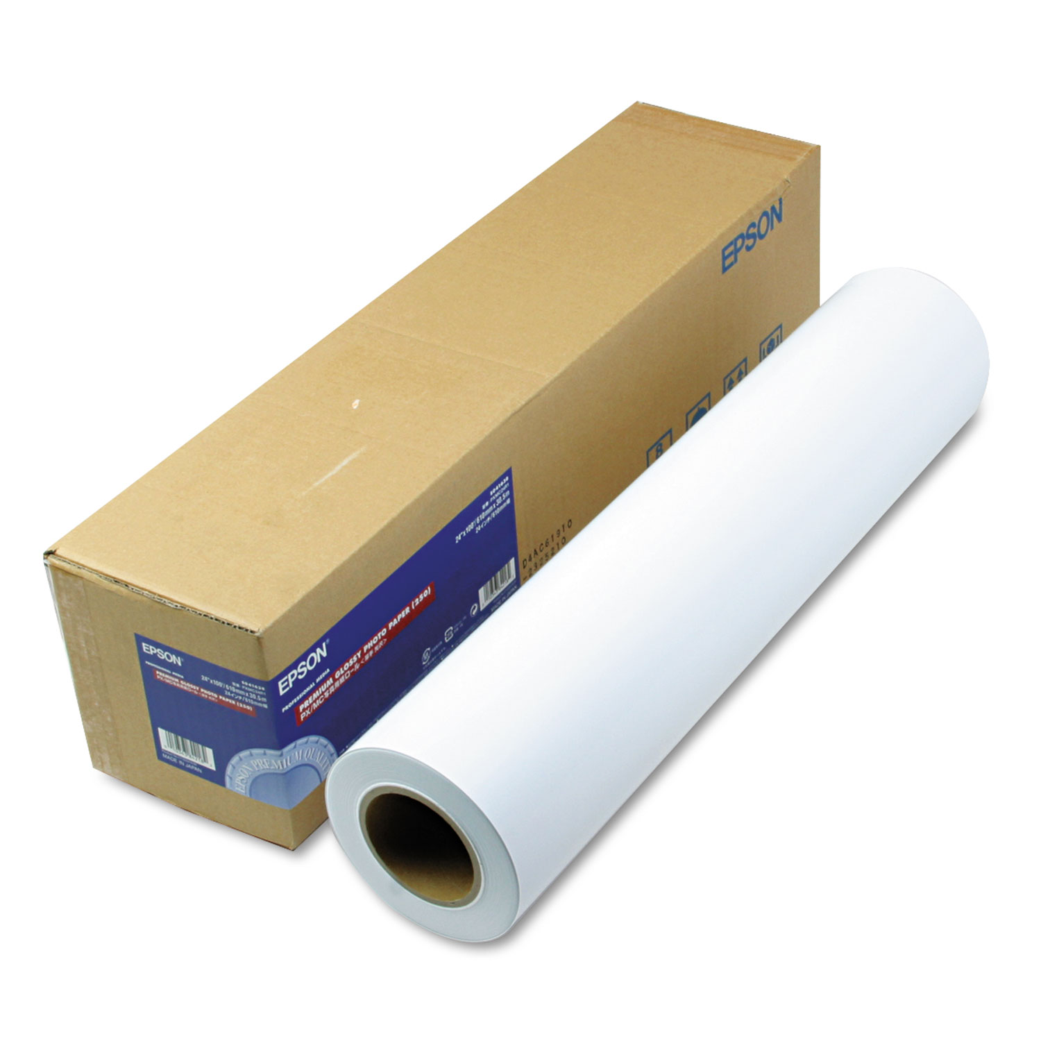  Epson S041638 Premium Glossy Photo Paper Roll, 3 Core, 10 mil, 24 x 100 ft, Glossy White (EPSS041638) 