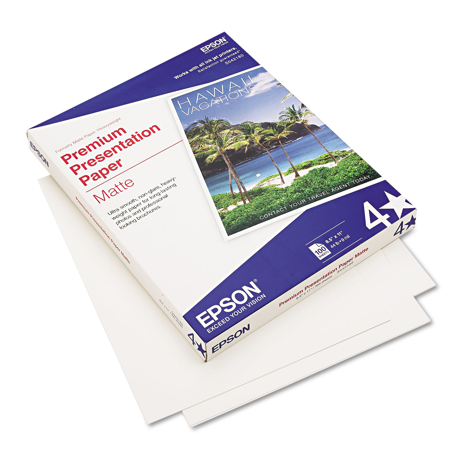 Premium Matte Presentation Paper, 9 mil, 8.5 x 11, Matte Bright White,  100/Pack - ASE Direct