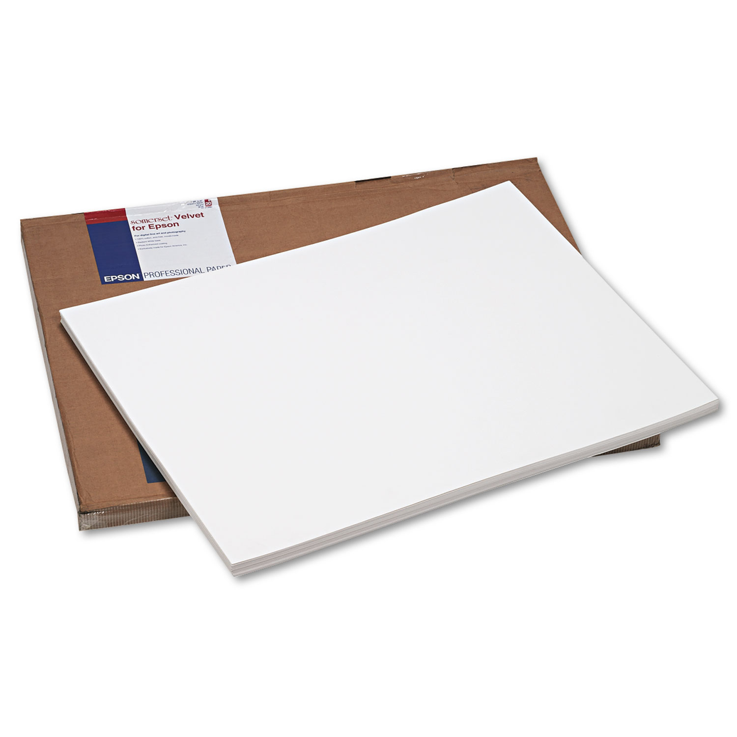  Epson EPSSP91200 Somerset Velvet Fine Art Paper, 24 x 30, White, 20/Pack (EPSSP91200) 