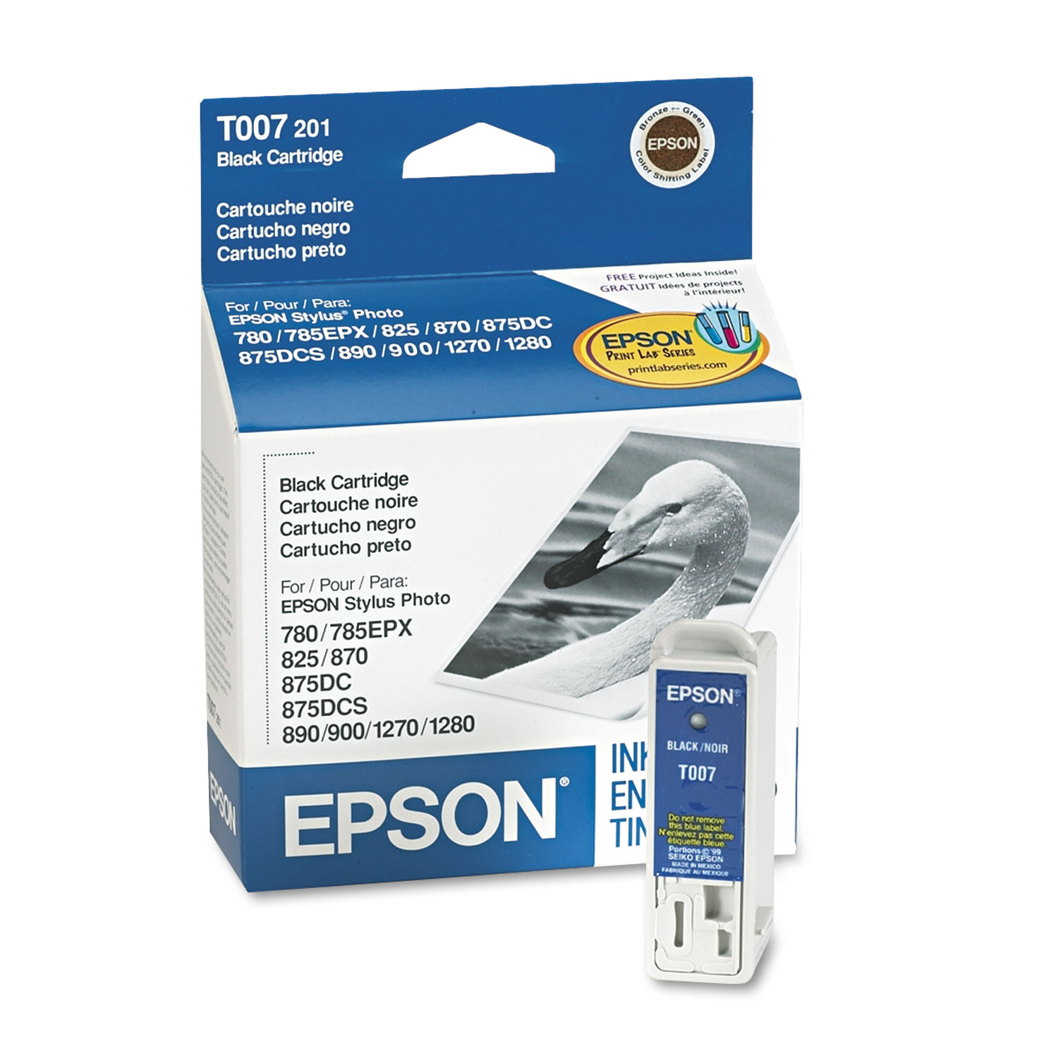  Epson T007201S T007201S (07) Intellidge Ink, 370 Page-Yield, Black (EPST007201S) 