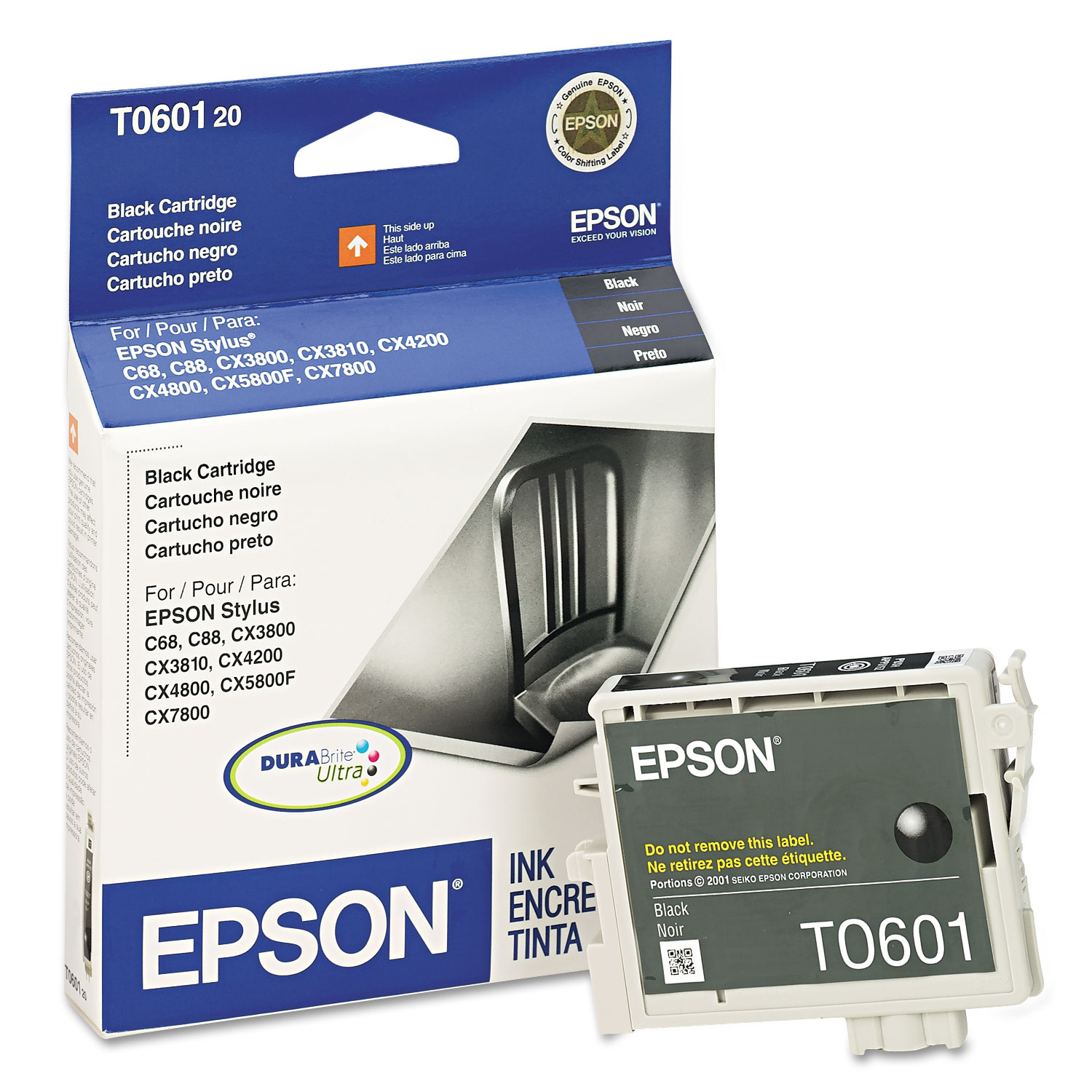  Epson T060120-S T060120S (60) DURABrite Ink, 450 Page-Yield, Black (EPST060120S) 