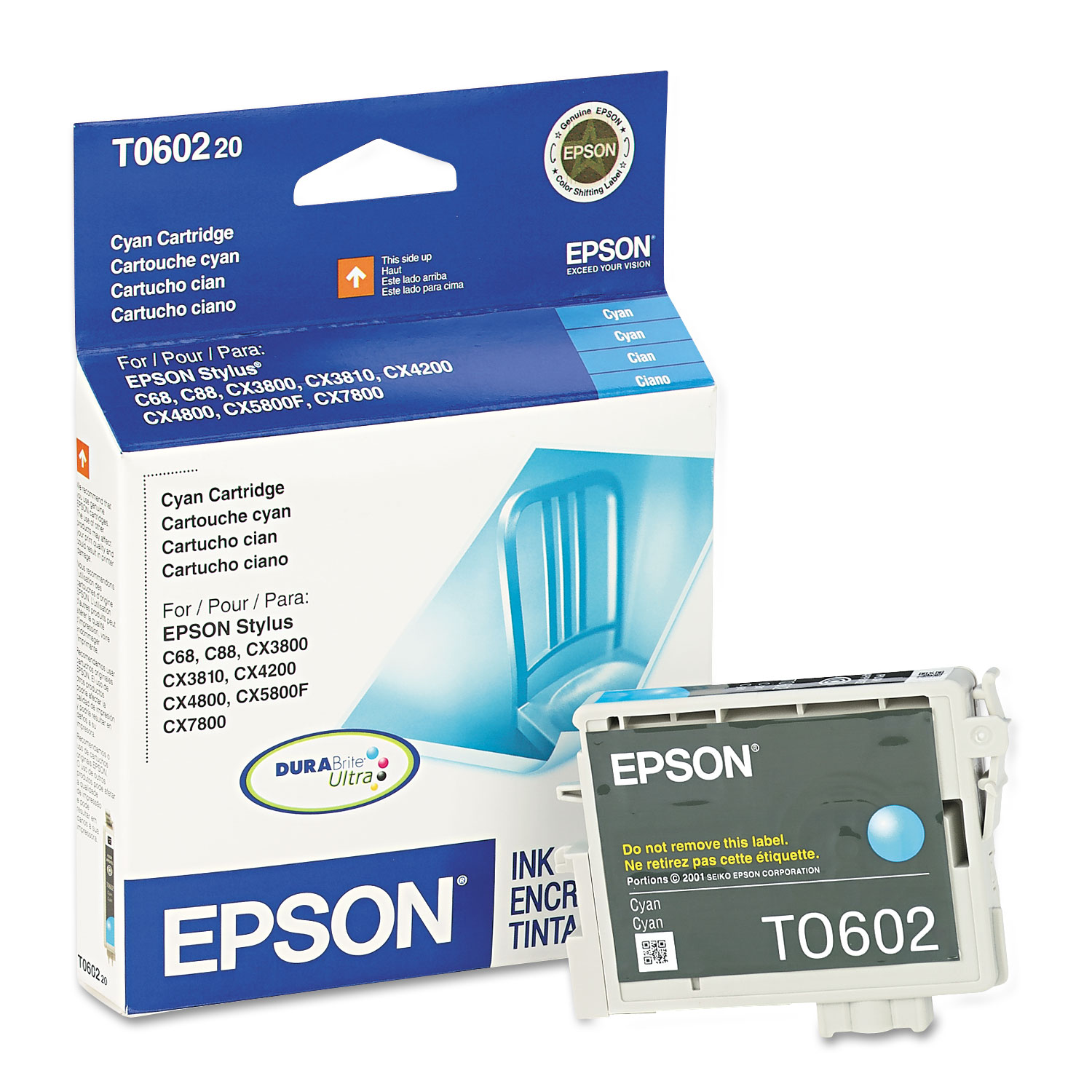  Epson T060220-S T060220S (60) DURABrite Ink, 450 Page-Yield, Cyan (EPST060220S) 
