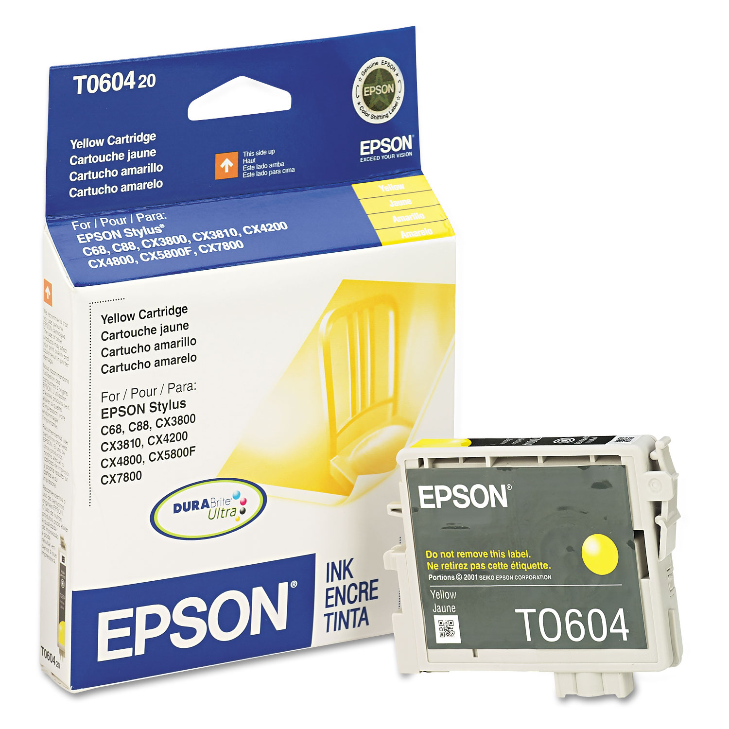  Epson T060420-S T060420S (60) DURABrite Ink, 450 Page-Yield, Yellow (EPST060420S) 