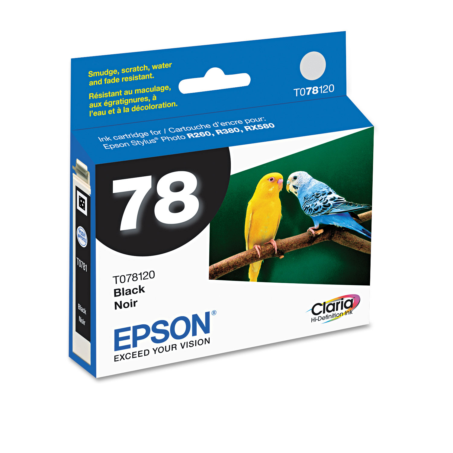  Epson T078120-S T078120S (78) Claria Ink, 300 Page-Yield, Black (EPST078120S) 