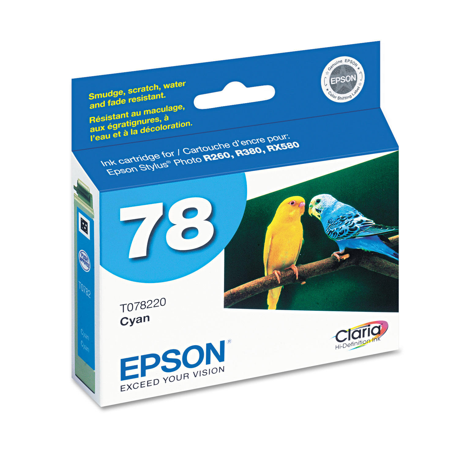  Epson T078220-S T078220S (78) Claria Ink, 430 Page-Yield, Cyan (EPST078220S) 