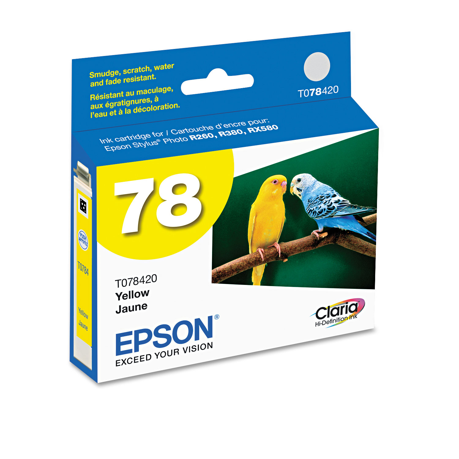  Epson T078420-S T078420S (78) Claria Ink, 430 Page-Yield, Yellow (EPST078420S) 