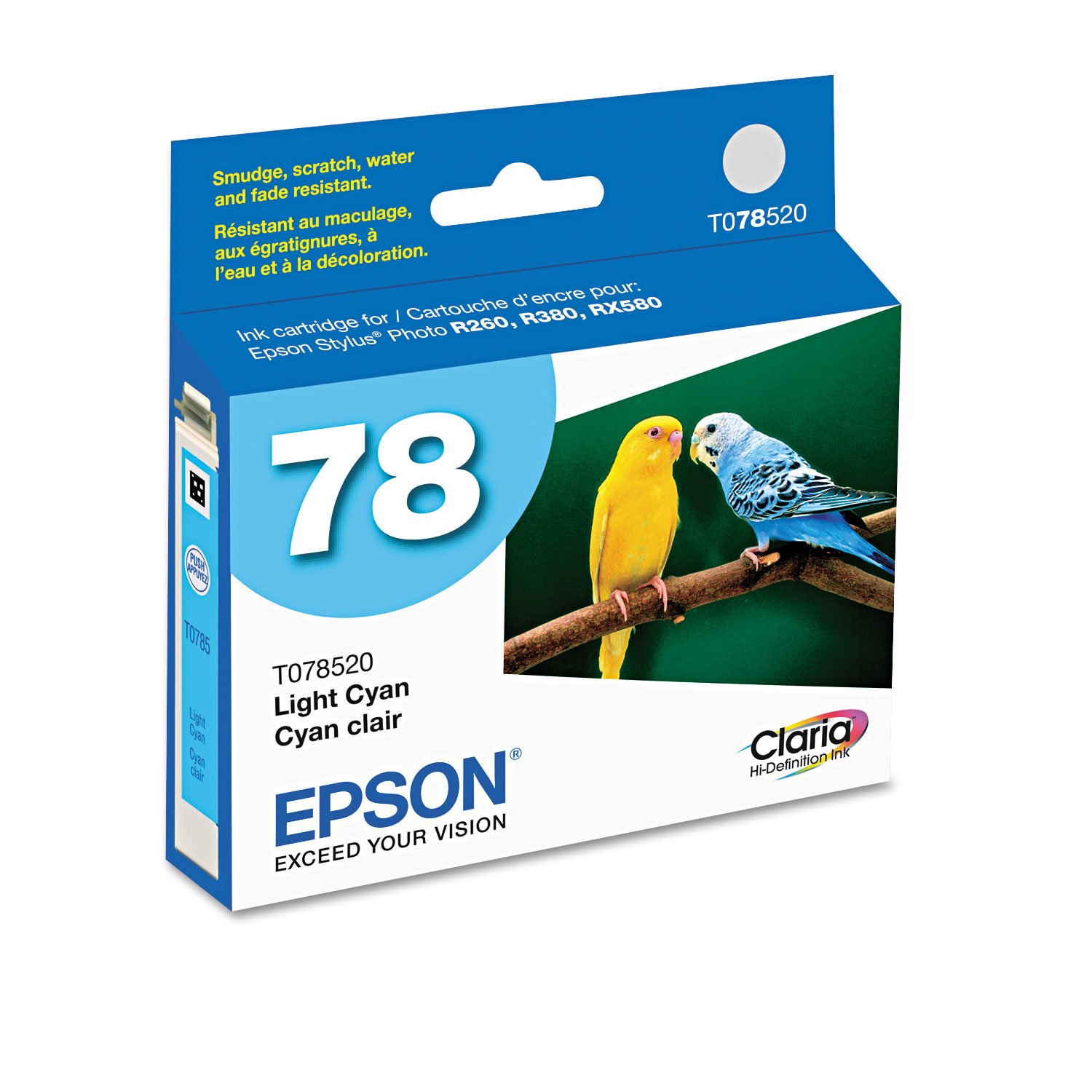  Epson T078520-S T078520S (78) Claria Ink, 430 Page-Yield, Light Cyan (EPST078520S) 