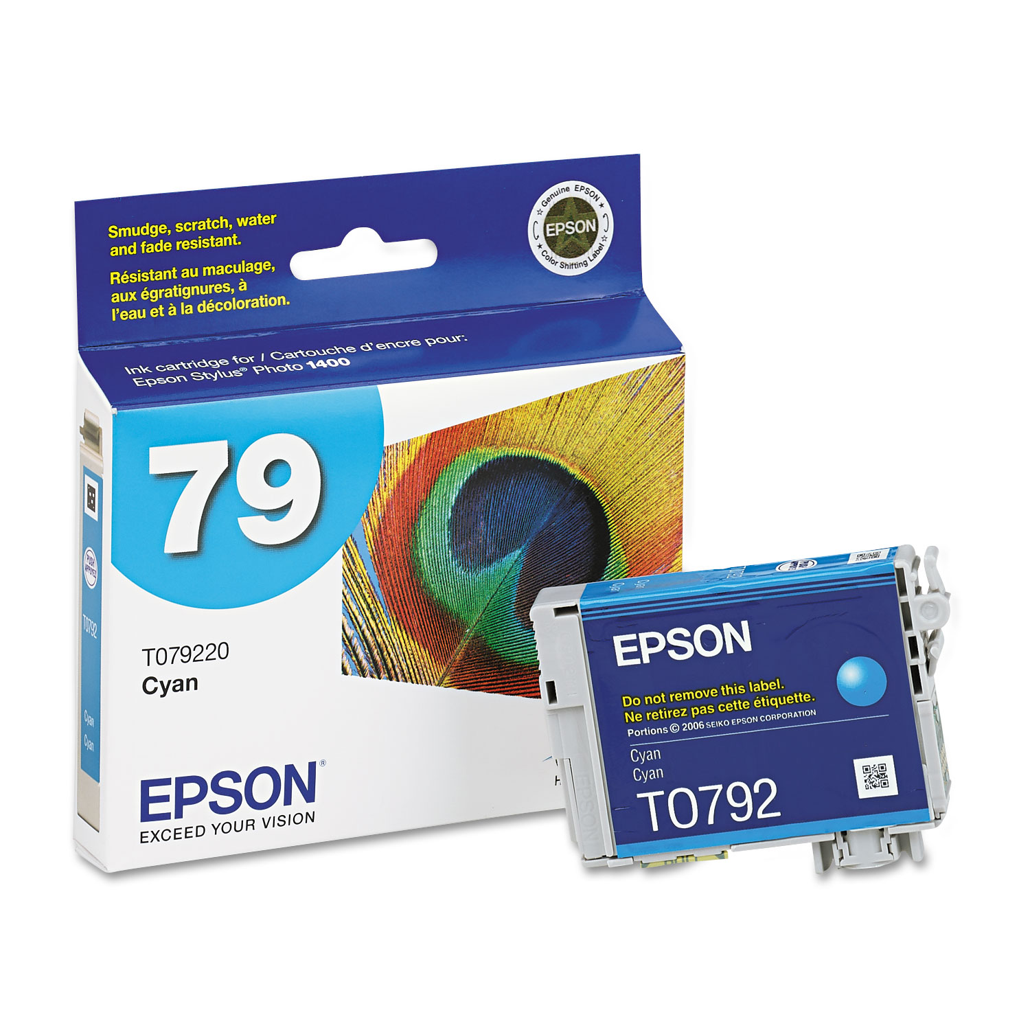  Epson T079220 T079220 (79) Claria High-Yield Ink, 810 Page-Yield, Cyan (EPST079220) 