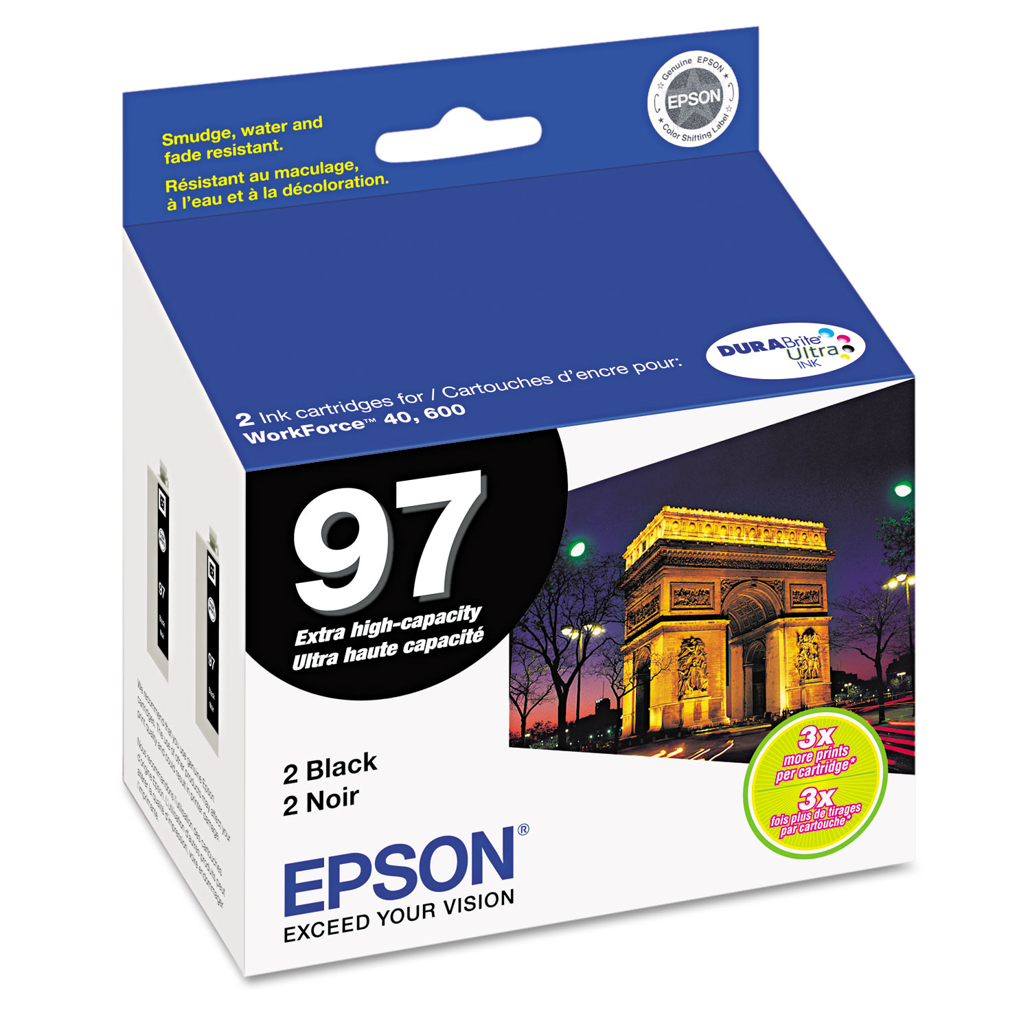  Epson T097120-D2 T097120D2 (97) Extra High-Yield Ink, Black, 2/PK (EPST097120D2) 