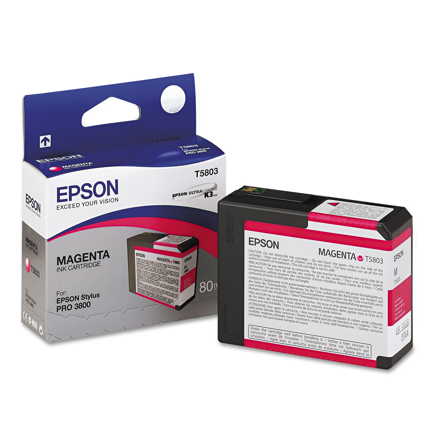  Epson T580300 T580300 UltraChrome K3 Ink, Magenta (EPST580300) 