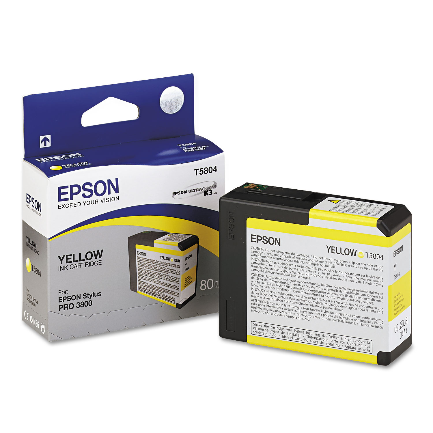  Epson T580400 T580400 UltraChrome K3 Ink, Yellow (EPST580400) 