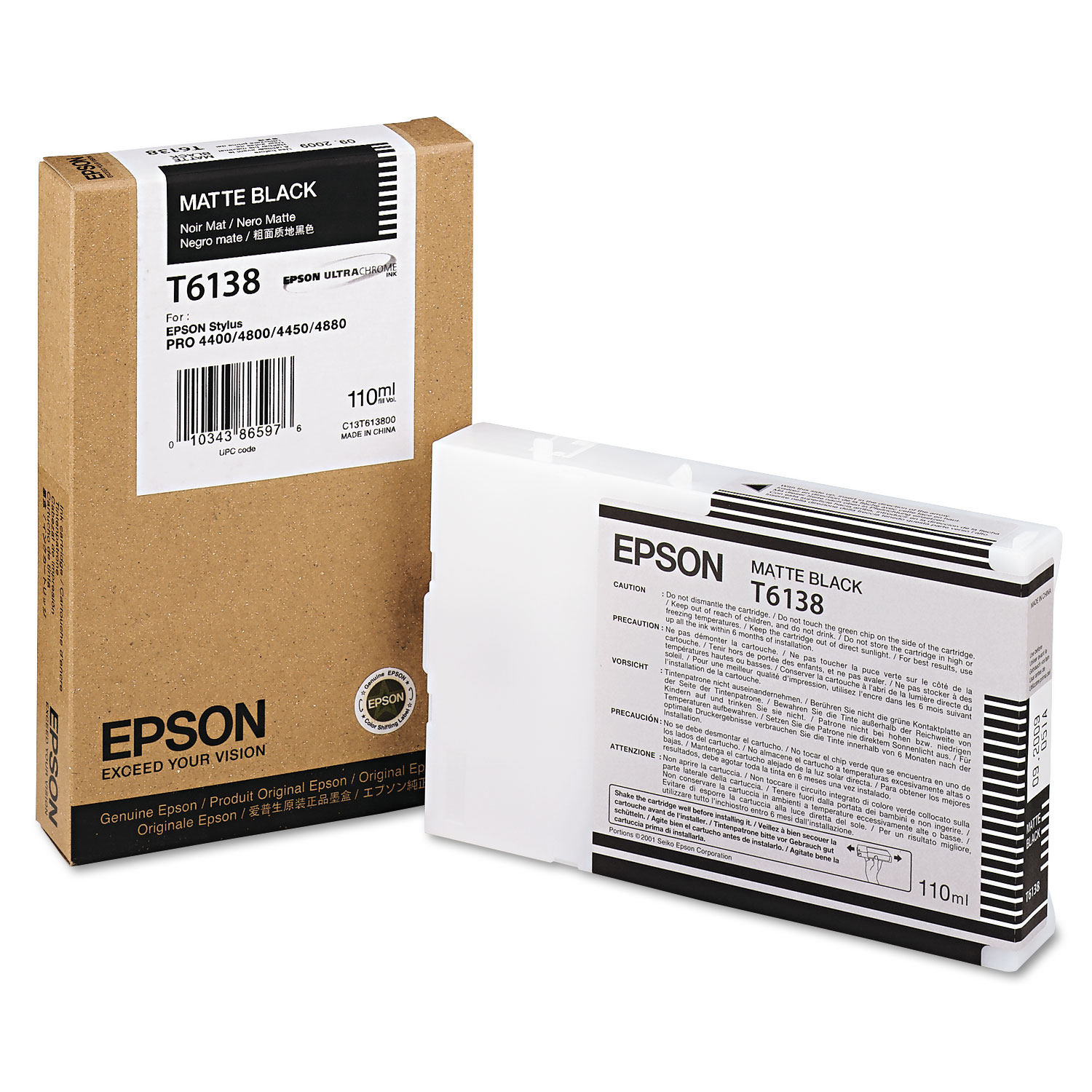  Epson T613800 T613800 (61) Ink, Matte Black (EPST613800) 
