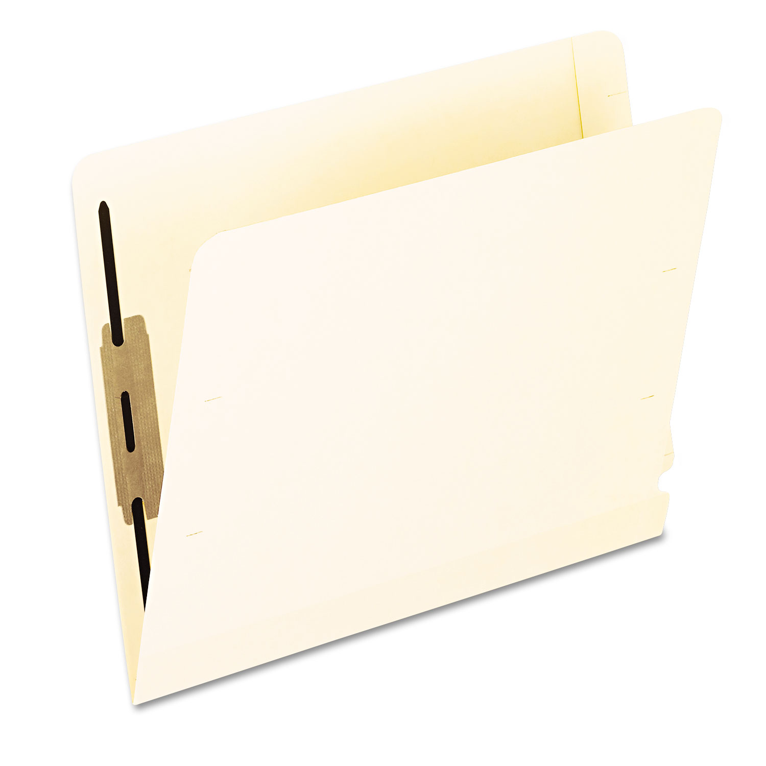 Laminated Spine End Tab Folder with 2 Fastener, 11 pt Manila, Letter, 50/Box