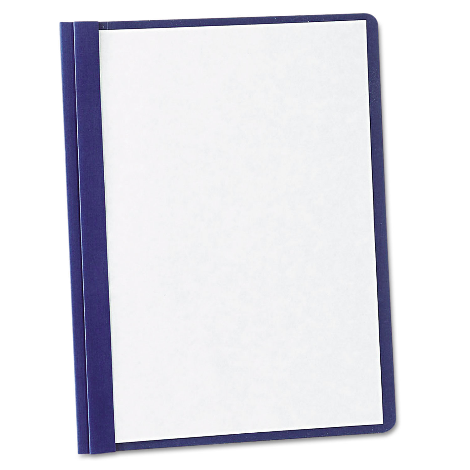 Paper Report Cover, Tang Clip, Letter, 1/2 Capacity, Clear/Navy, 5/Pack