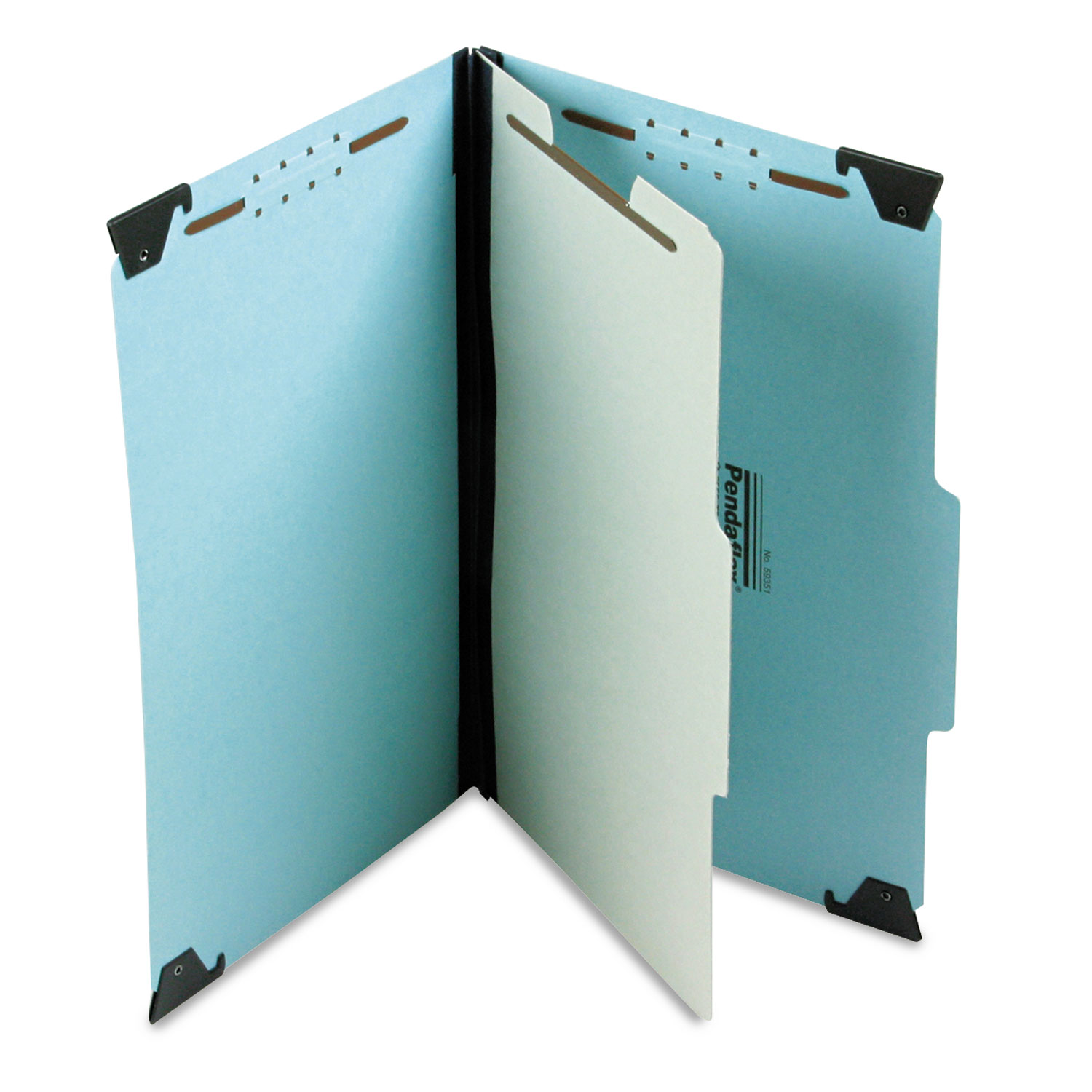Pressboard Hanging Classi-Folder, 1 Divider/4-Sections, Legal, 2/5 Tab, Blue