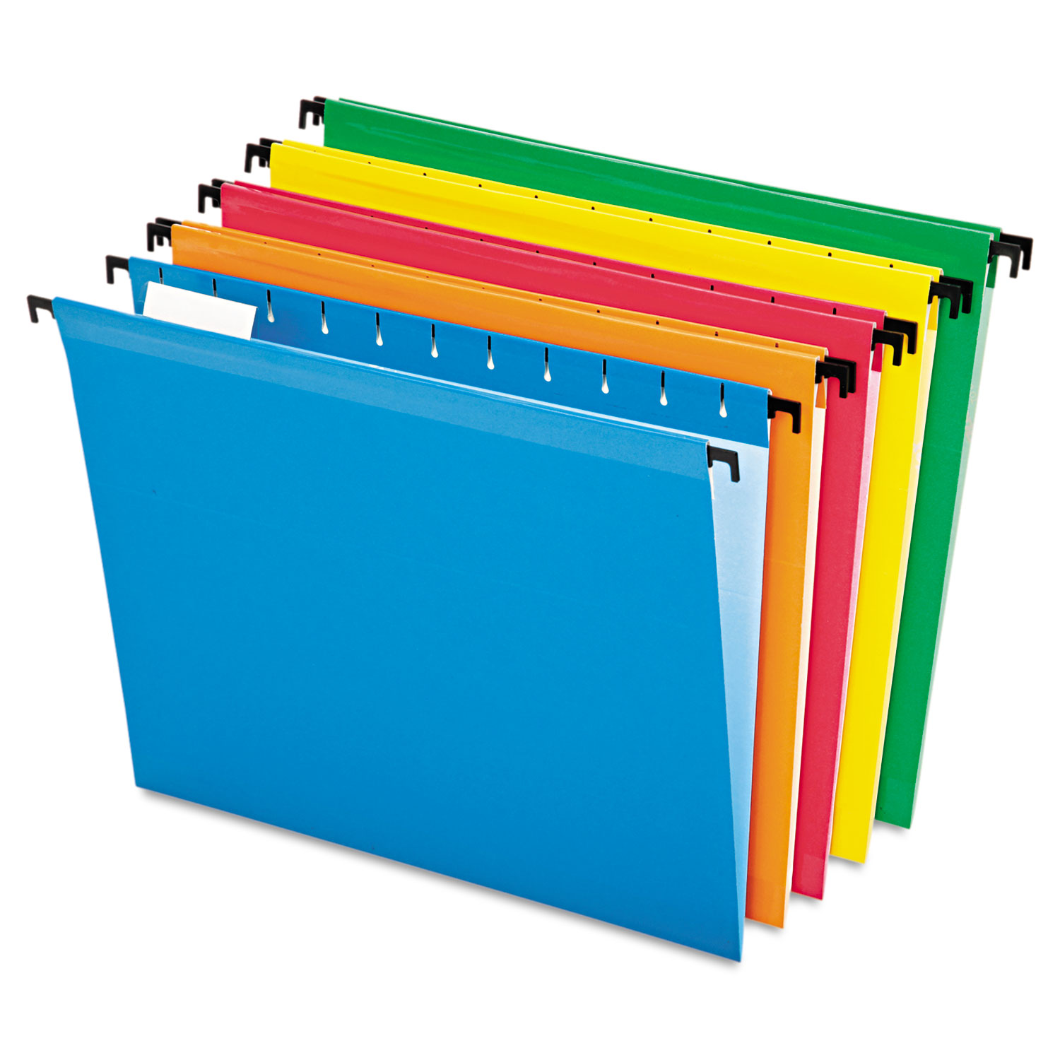 Poly Laminate Hanging Folders, Letter, 1/5 Tab, Assorted, 20/Box