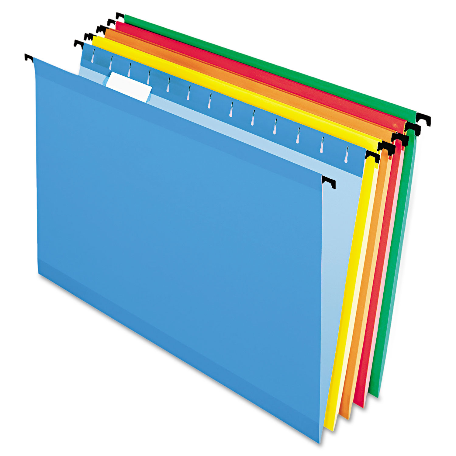 Poly Laminate Hanging Folders, 1/5 Tab, Legal, Assorted, 20/Box