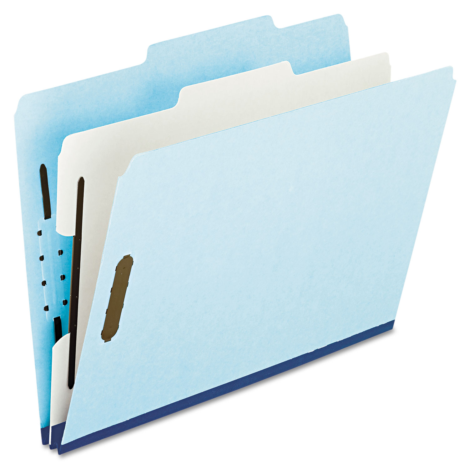 Four- and Six-Section Classification Folders, Letter, 2/5 Tab, , Blue, 10/Box