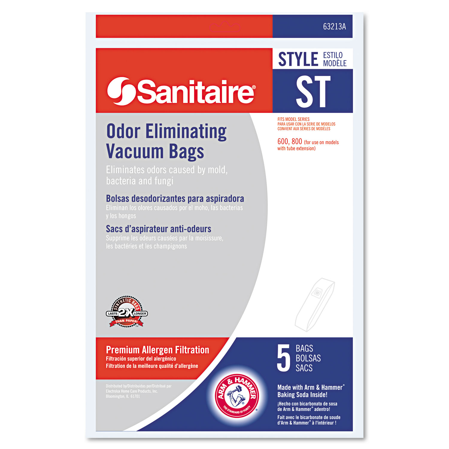  Sanitaire EUR 63213-10 Style ST Disposable Vacuum Bags for SC600 & SC800 Series, 50/Case (EUR63213B10CT) 