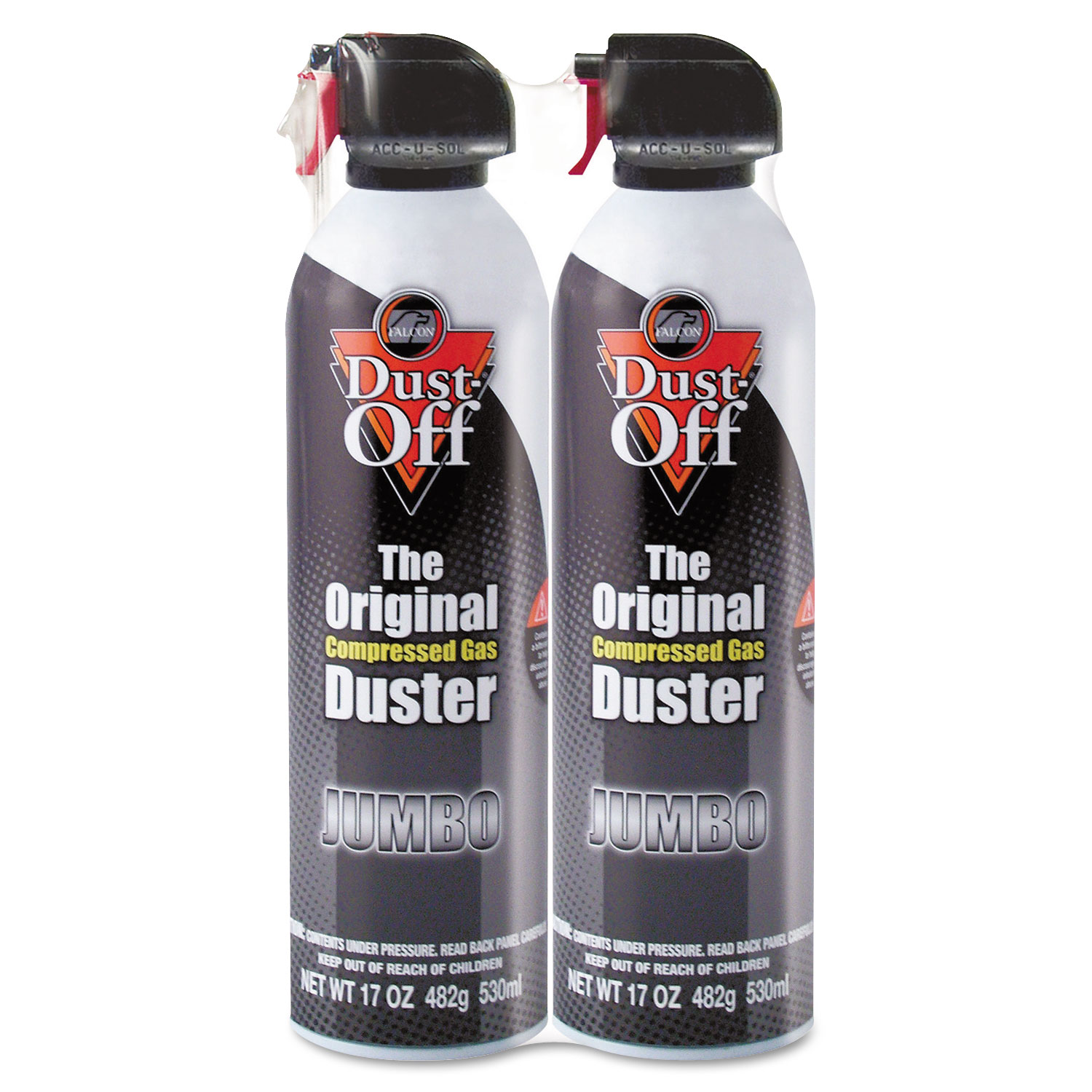 Disposable Compressed Air Duster, 17 oz Cans, 2/Pack
