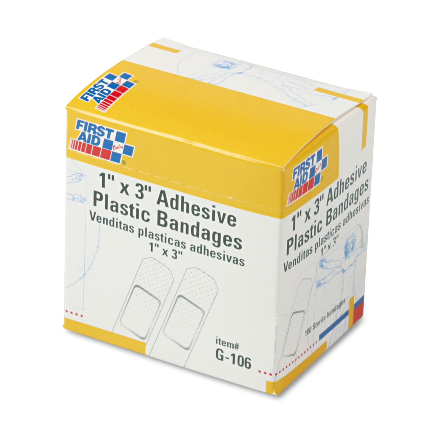 Empty Band-Aid Brand Adhesive Bandages White Plastic Box Storage