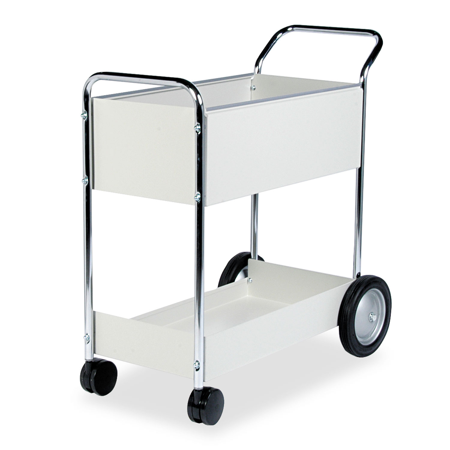 Steel Mail Cart, 150-Folder Capacity, 20w x 40-1/2d x 39h, Dove Gray