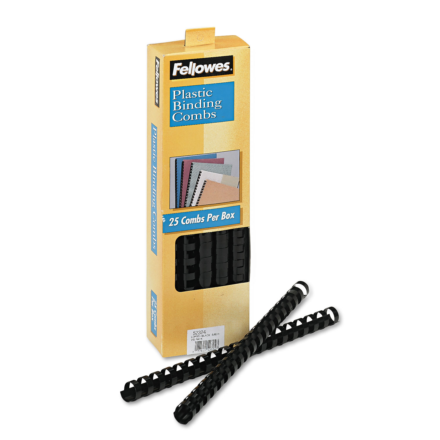 Plastic Comb Bindings, 5/8 Diameter, 120 Sheet Capacity, Black, 25 Combs/Pack