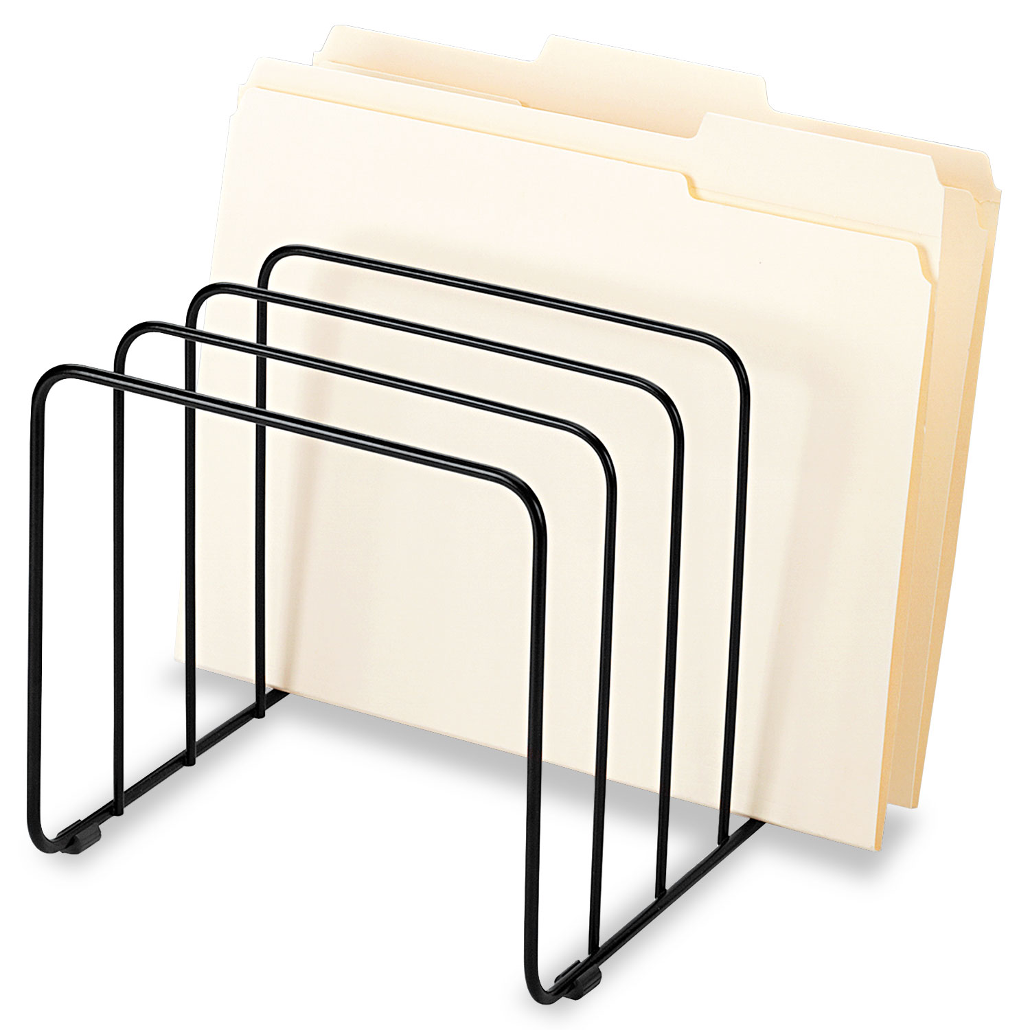Wire Vertical File, 5 Sections, Letter to Legal Size Files, 10.25" x 8" x 7.44", Black