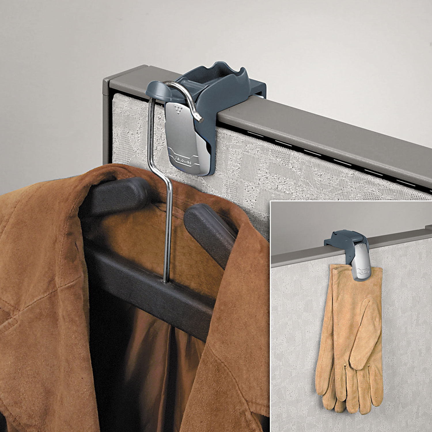 Pro Series Partition Additions Coat Hook and Clip, 1.63 x 2.75 x 3, Slate  Gray - Cartridge Savers, image size:1500x1500