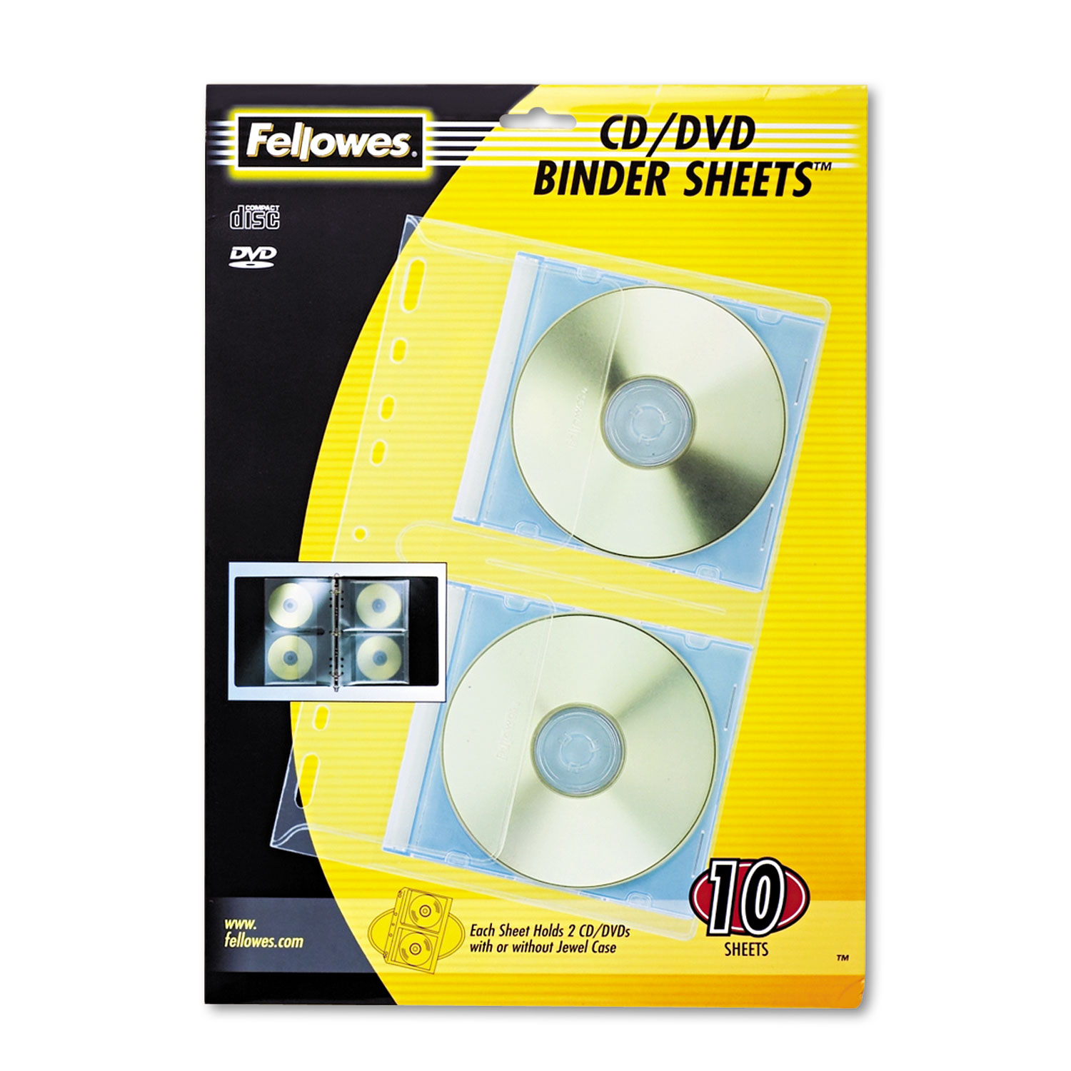 CD/DVD Protector Sheets for ThreeRing Binder, Clear, 10/Pack Reparto
