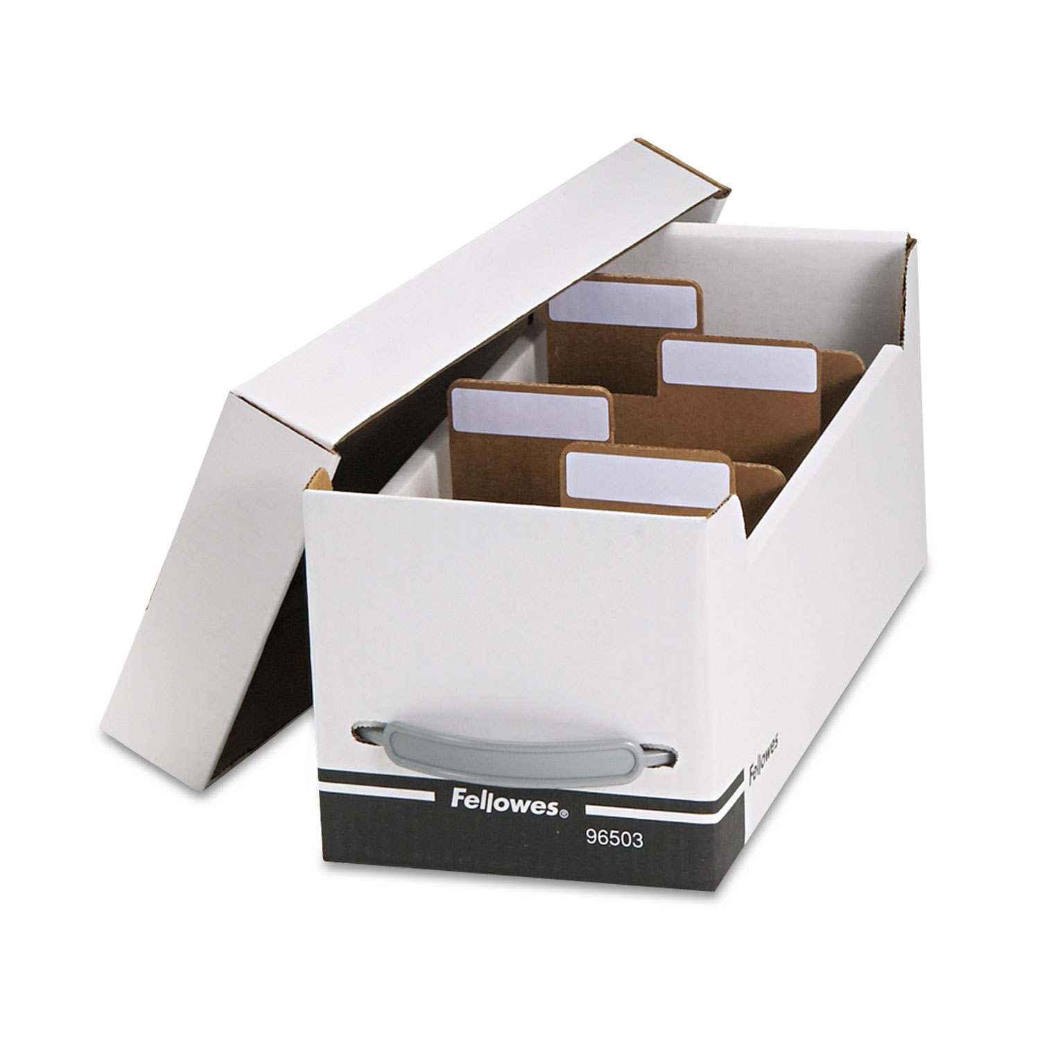  Fellowes 96503 Corrugated Media File, Holds 125 Diskettes/35 Standard Cases, White/Black (FEL96503) 
